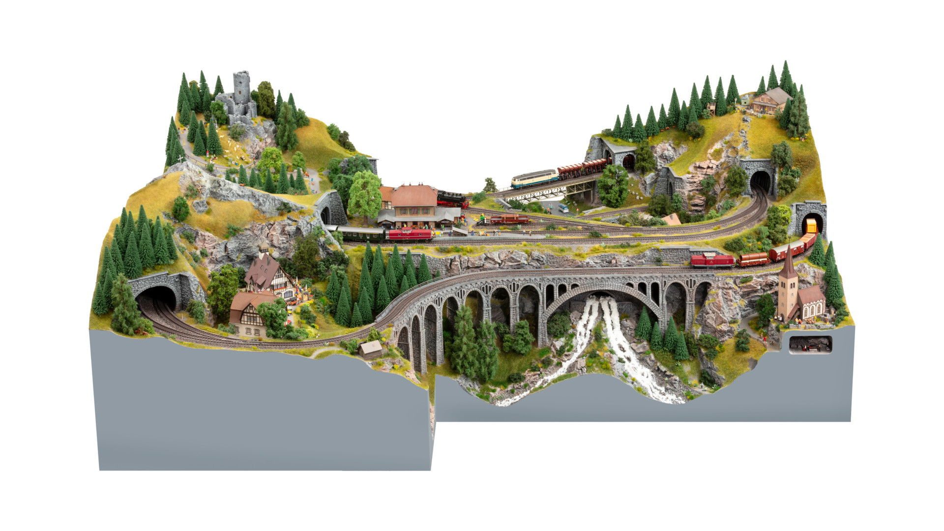 NOCH Modelleisenbahn-Fertiggelände Anspruchsvoller H0 Trassenbausatz St. Andreas für