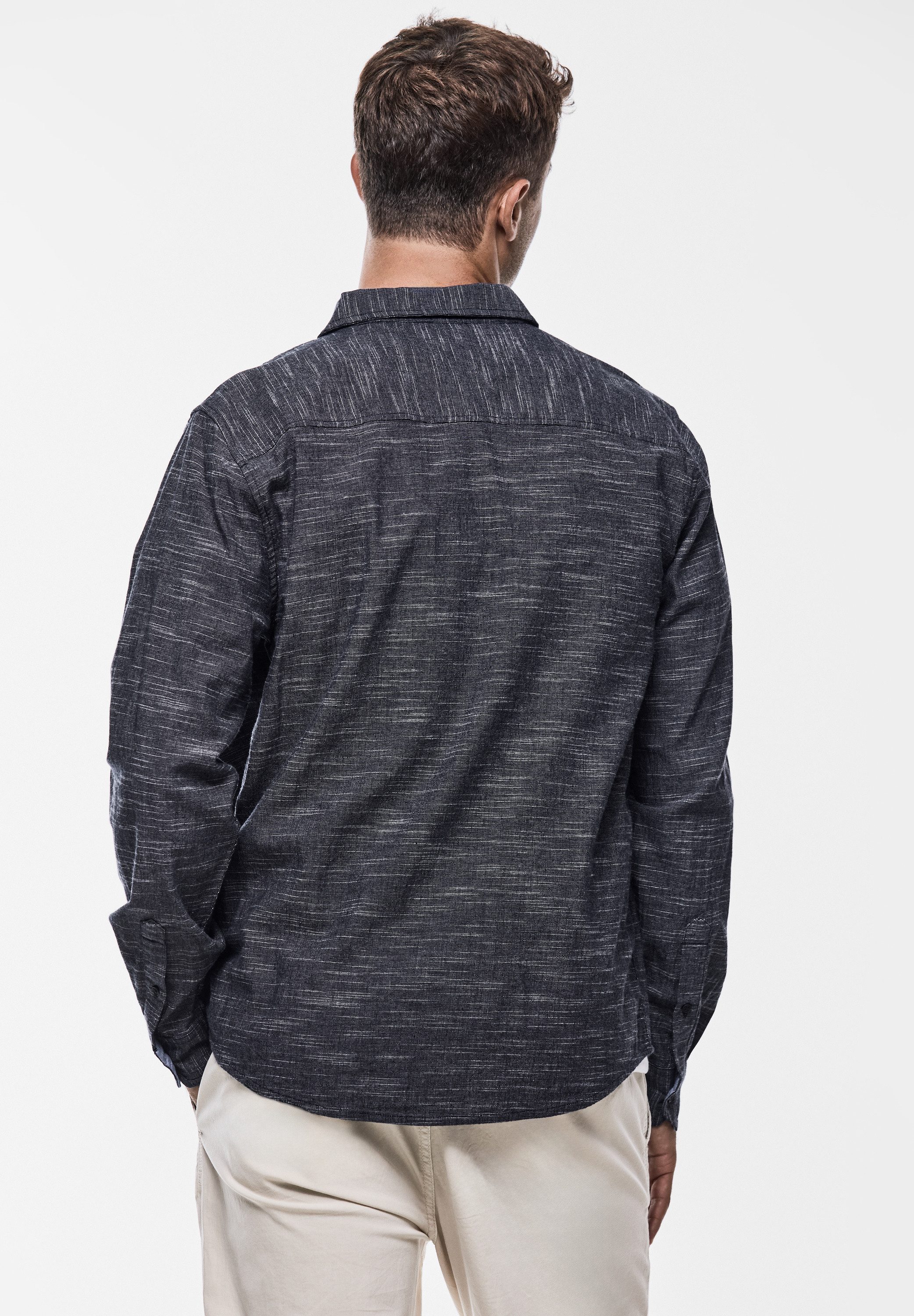 STREET ONE MEN Langarmhemd mit Knopfleiste