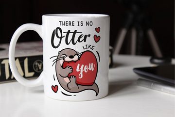 MoonWorks Tasse Kaffee-Tasse Liebe Otter Spruch Geschenk Jahrestag Valentinstag Mann F, Keramik