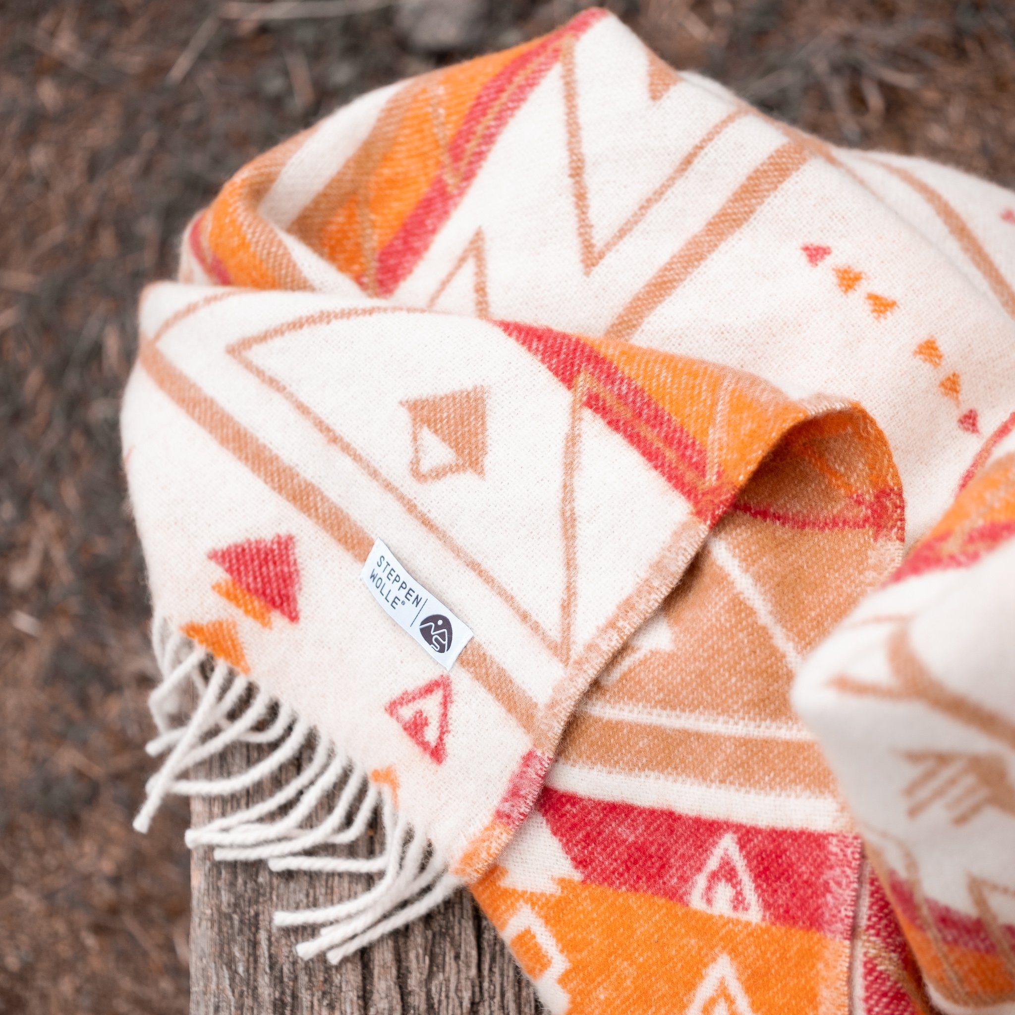 Plaid CANYON, Steppenwolle, Nachhaltige Wolldecke 130x200cm, Made in EU aus 100% Schurwolle