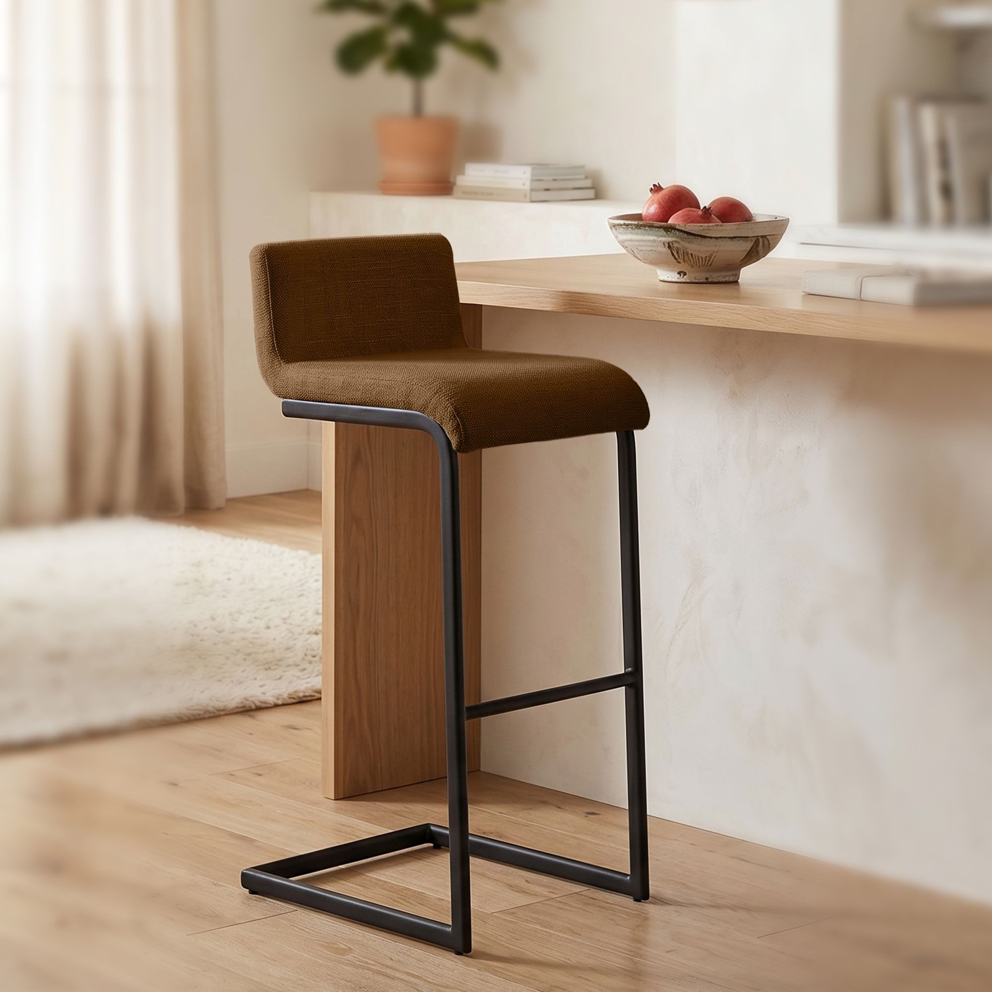 CLP Barhocker Newport (2er Set, 2 St., 2er), Freischwinger, Kunstleder oder Stoffbezug