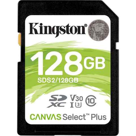 Kingston Canvas Select Plus SD 128GB Speicherkarte (128 GB, UHS-I Class 10, 100 MB/s Lesegeschwindigkeit)