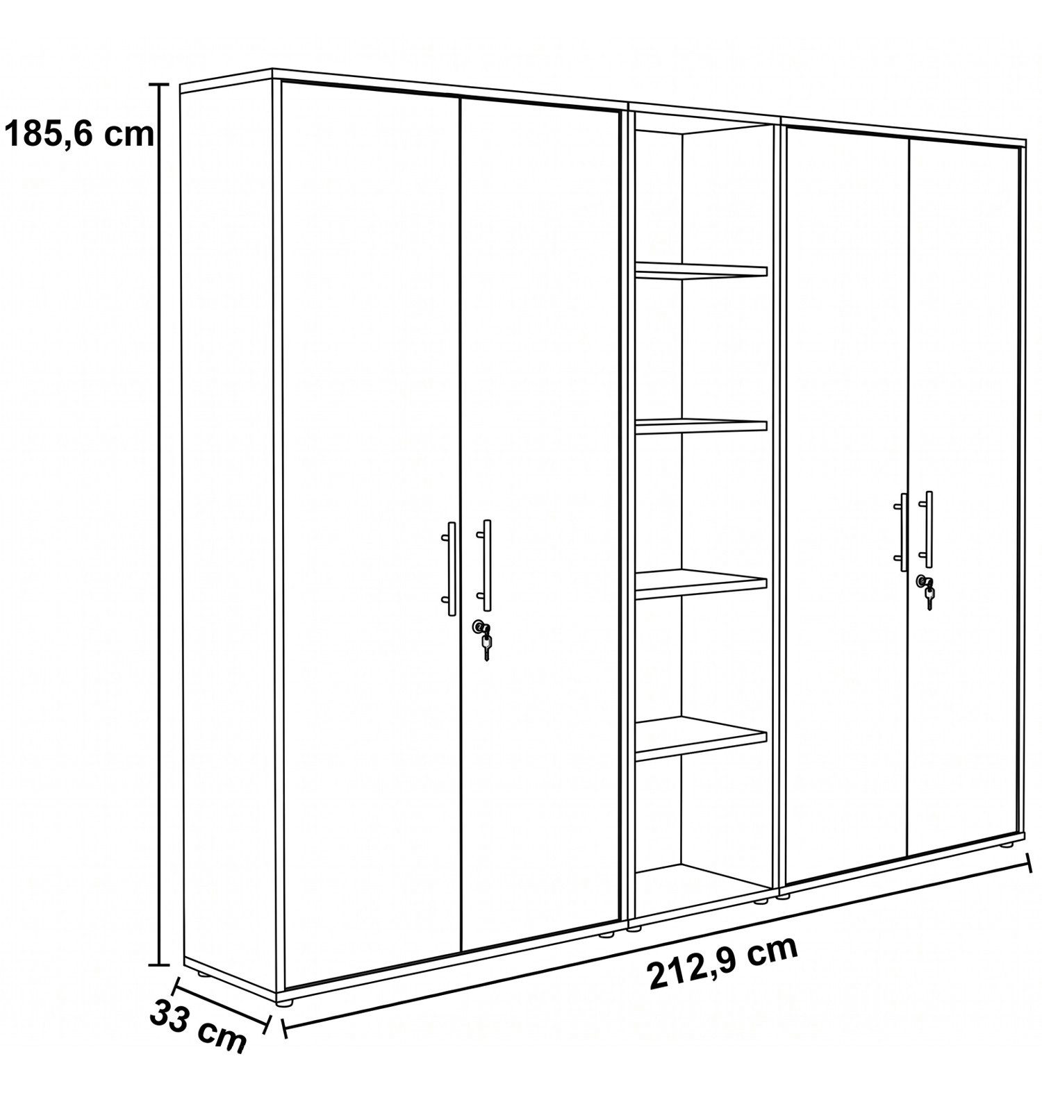 moebel-dich-auf Aktenschrank TABOR 10 (Büroschrank Mehrzweckschrank ideal für DIN A4 Ordner, abschließbar, Metallgriffe) Made in Germany – Bild 5 von 5