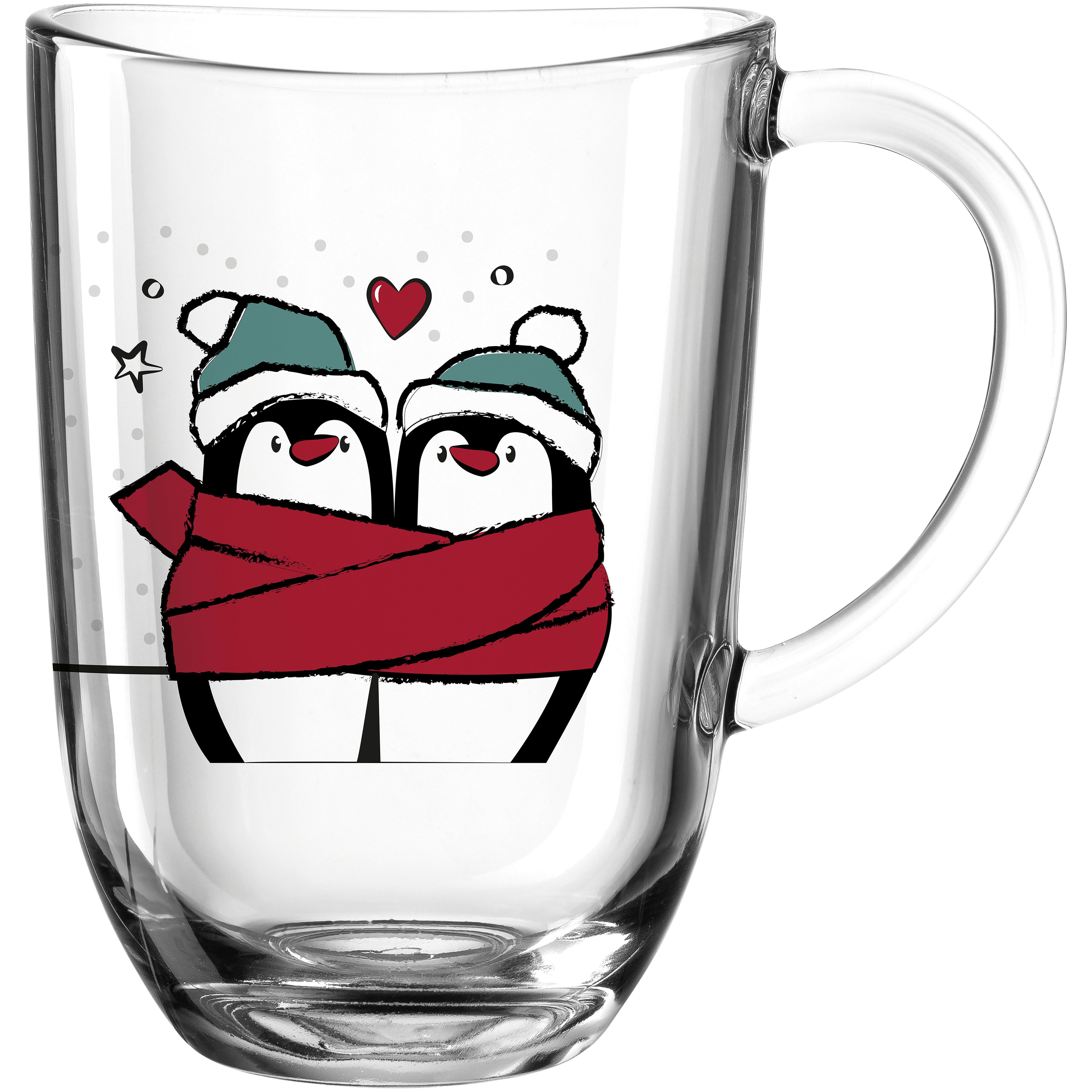 LEONARDO Tasse SILENZIO mit Motiv, Glas, Pinguine, 380ml