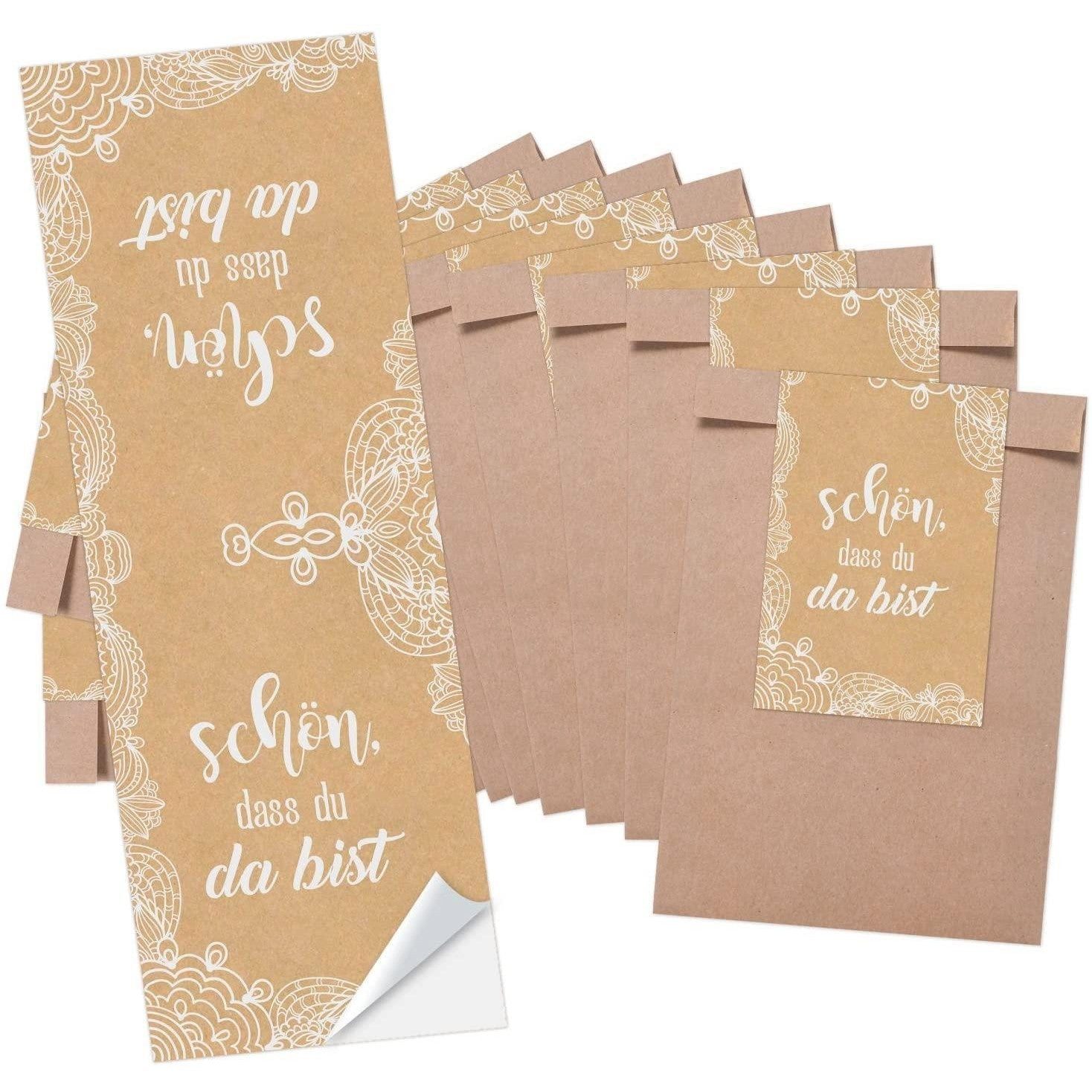 Logbuch-Verlag Geschenkpapier 10 kleine braune Papiertüten Geschenktüten Geschenk-Verpackung (8,5 x