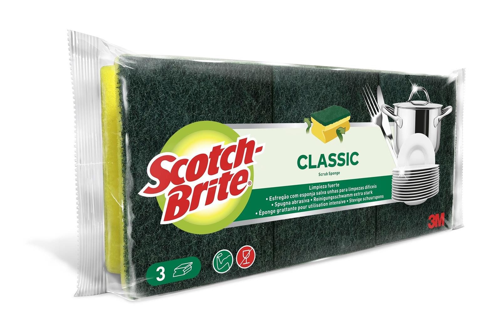 SCOTCHBRITE Stahlschwamm Scotch-Brite CLNS3 Topfreiniger - Packung mit 3 Stück