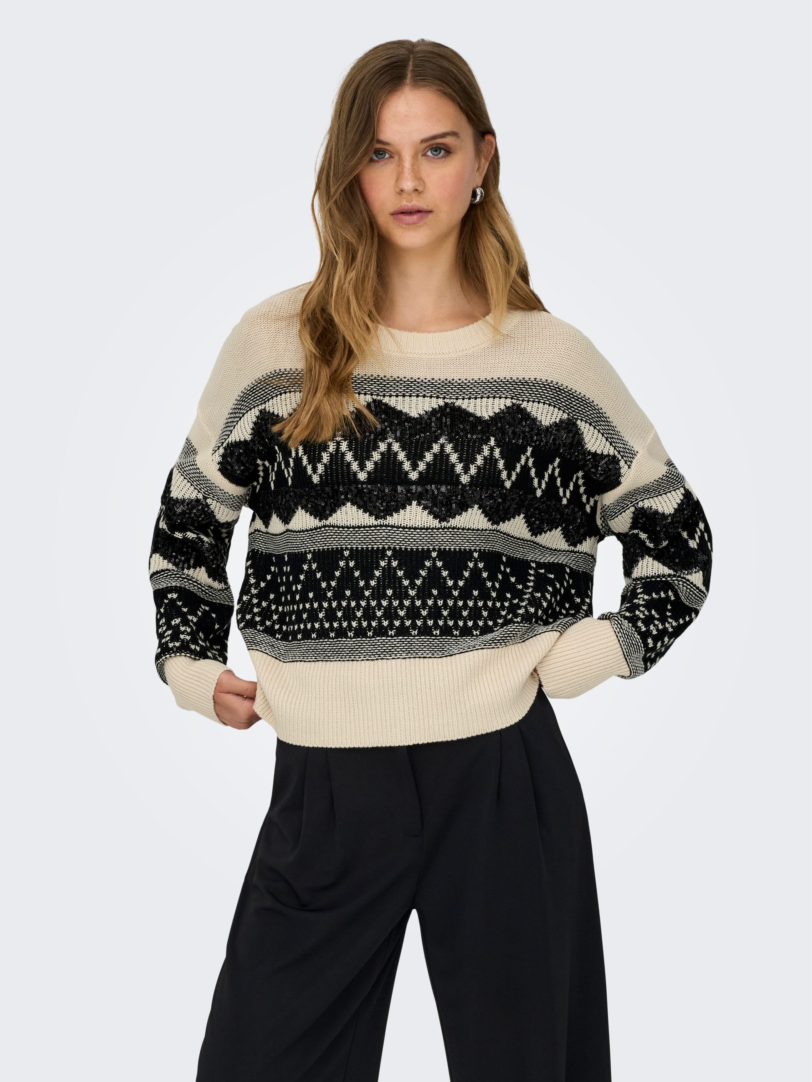 ONLY Strickpullover ONLMELINE LS SEQUIN O-NECK günstig online kaufen