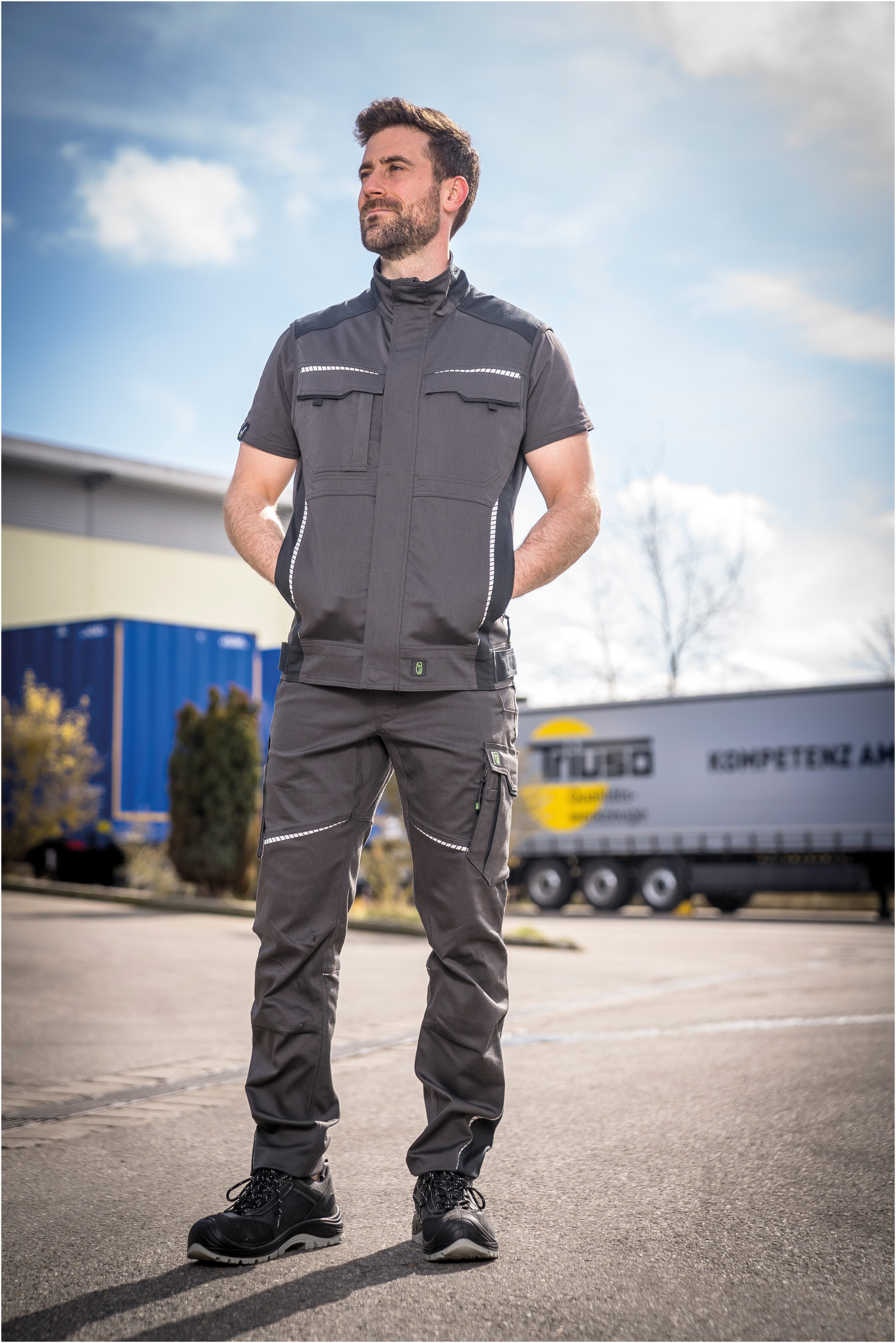 Leibwächter Arbeitshose Flex Line Herren Bundhose ohne Knietaschen gerader Schnitt Übergrößen atmungsaktiver elastischer Stretchstoff – Bild 5 von 5