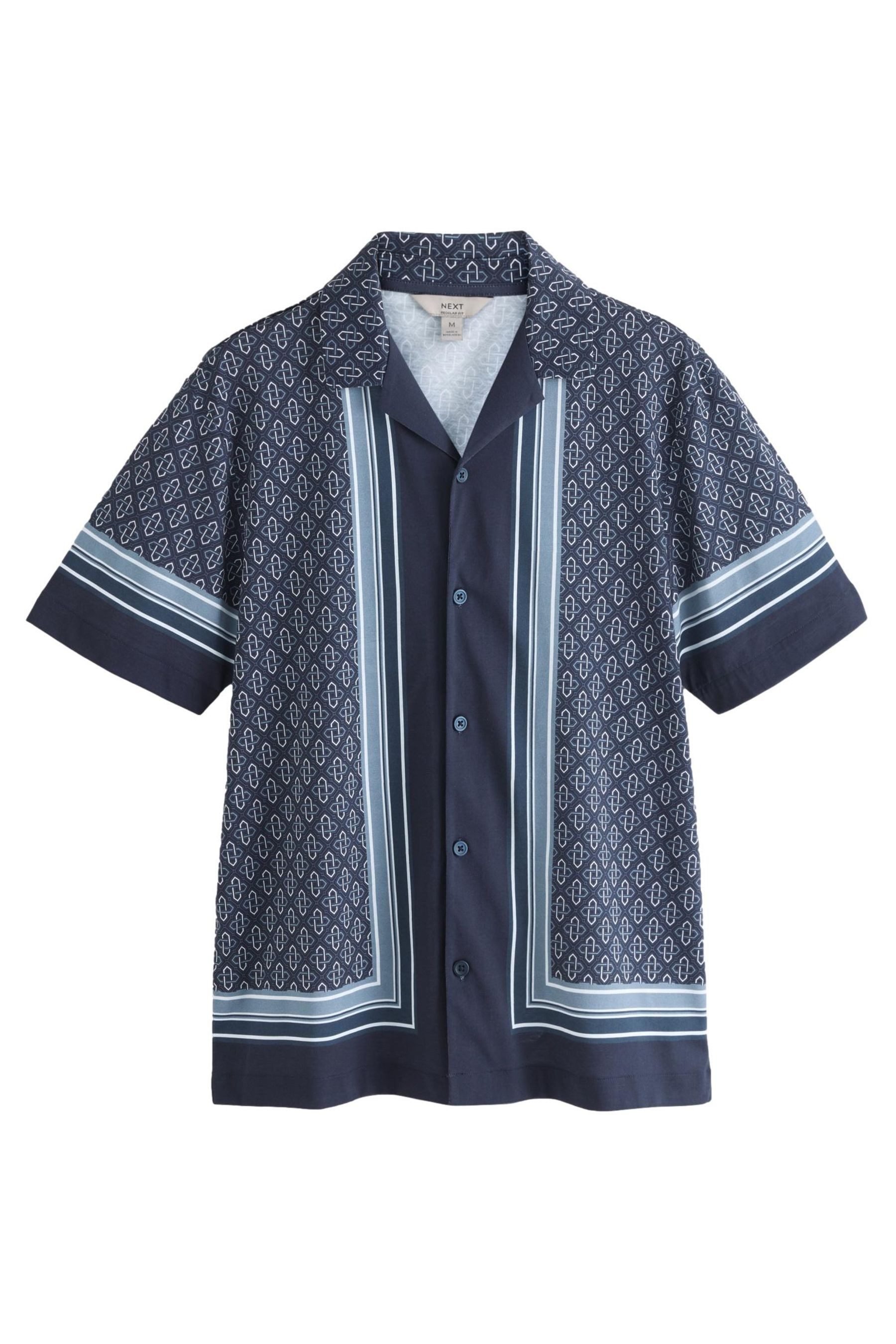 Kurzarmhemd Jersey-Hemd mit geometrischem Muster