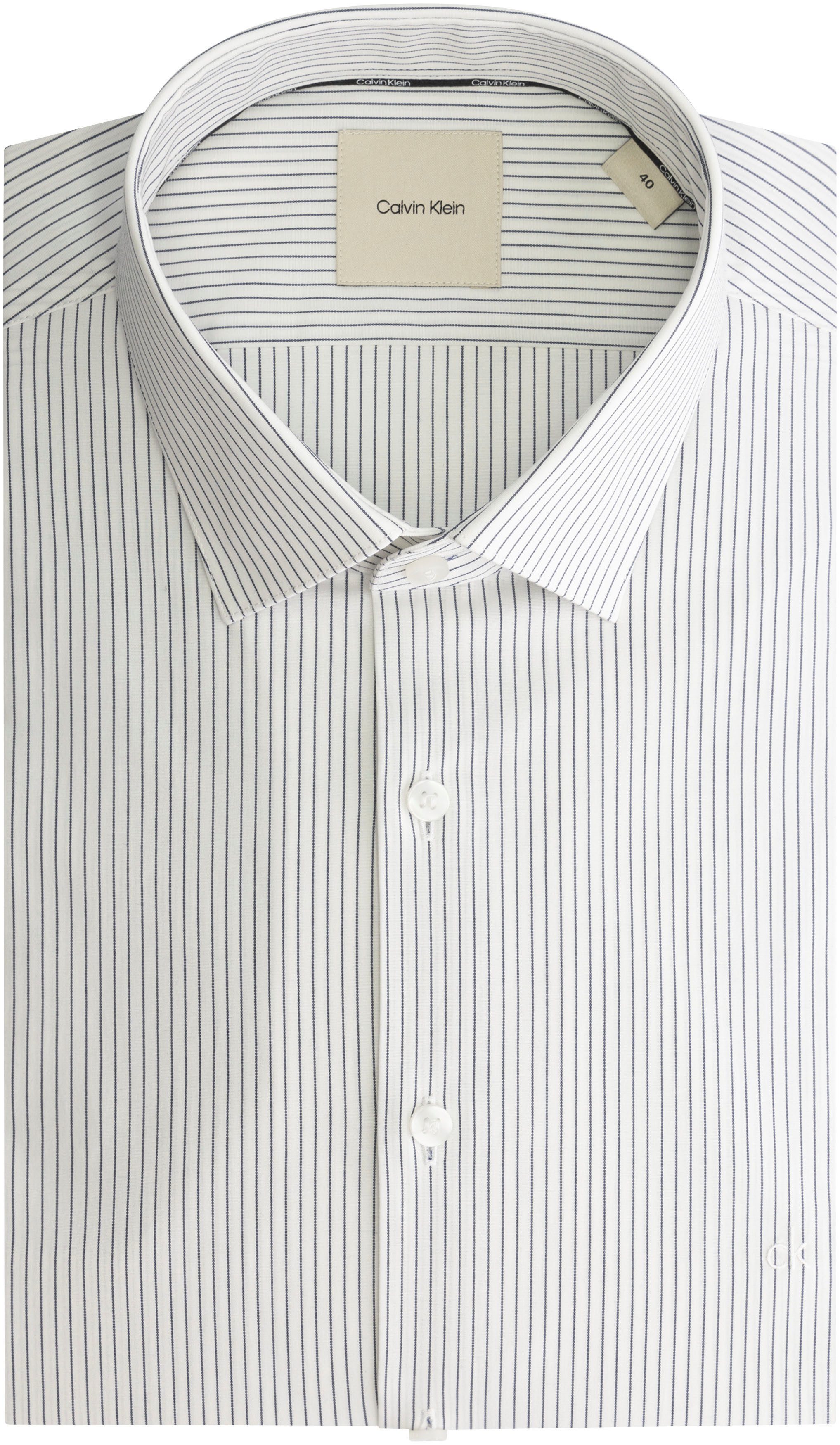 Calvin Klein Langarmhemd POPLIN STRIPE SLIM SHIRT in gesteifter Optik