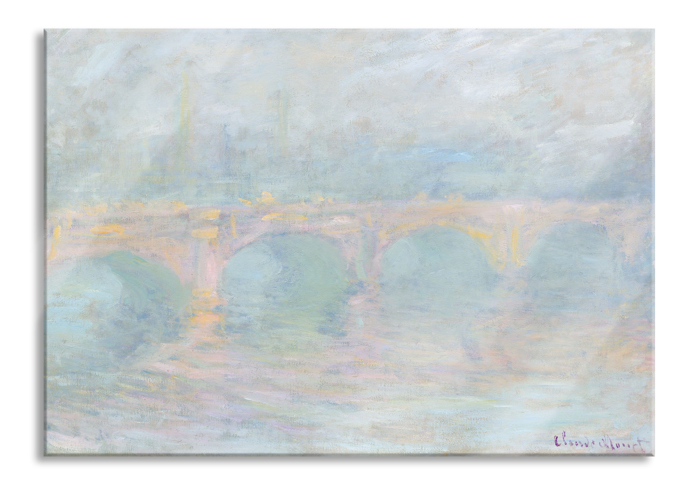 Pixxprint Glasbild Claude Monet - Klippen bei Pourville, Claude Monet - Klippen bei Pourville (1 St), Glasbild aus Echtglas, inkl. Aufhängungen und Abstandshalter