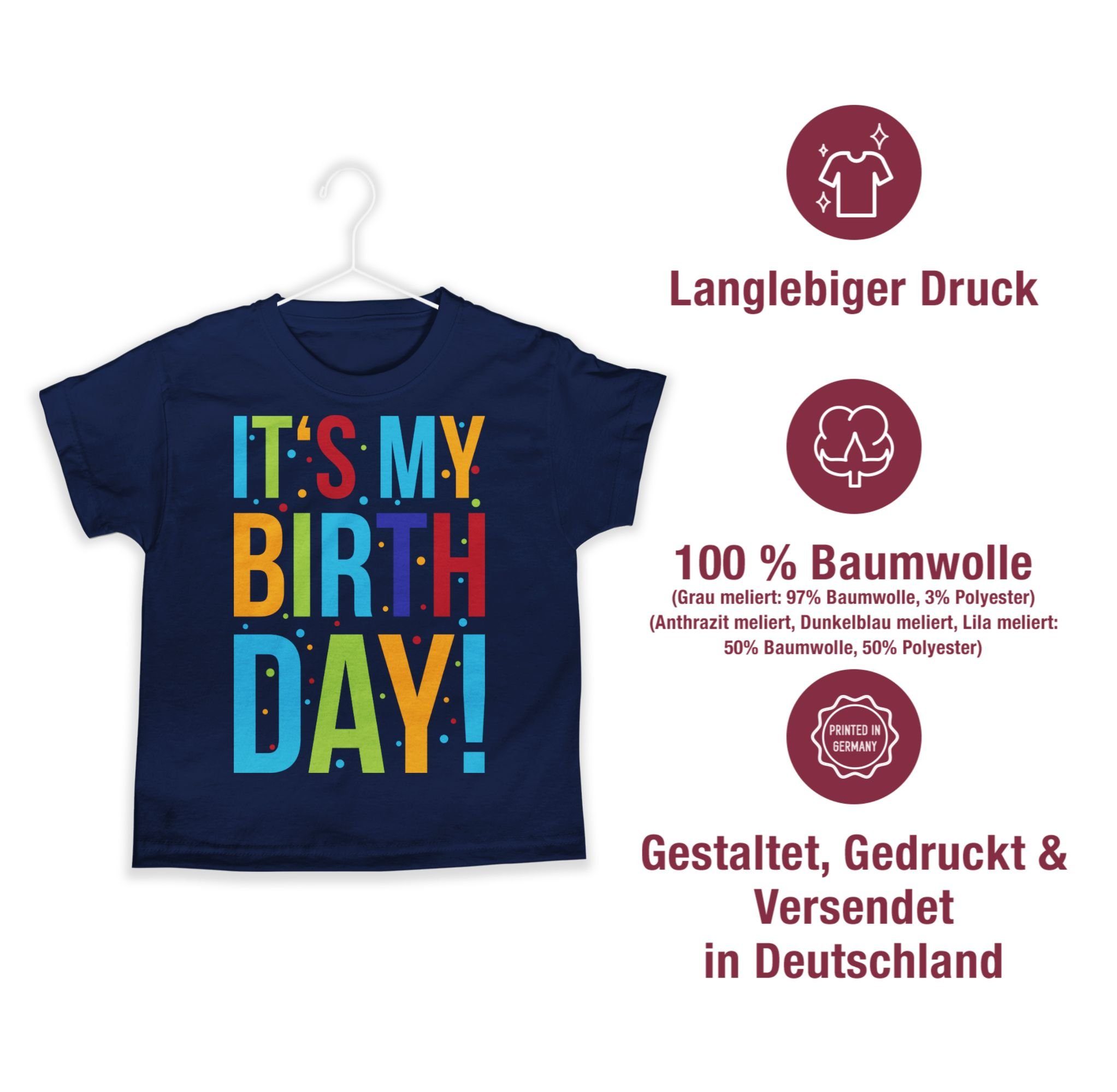 my Dunkelblau T-Shirt Geschenk It's Kinder Geburtstag Birthday! 2 Shirtracer
