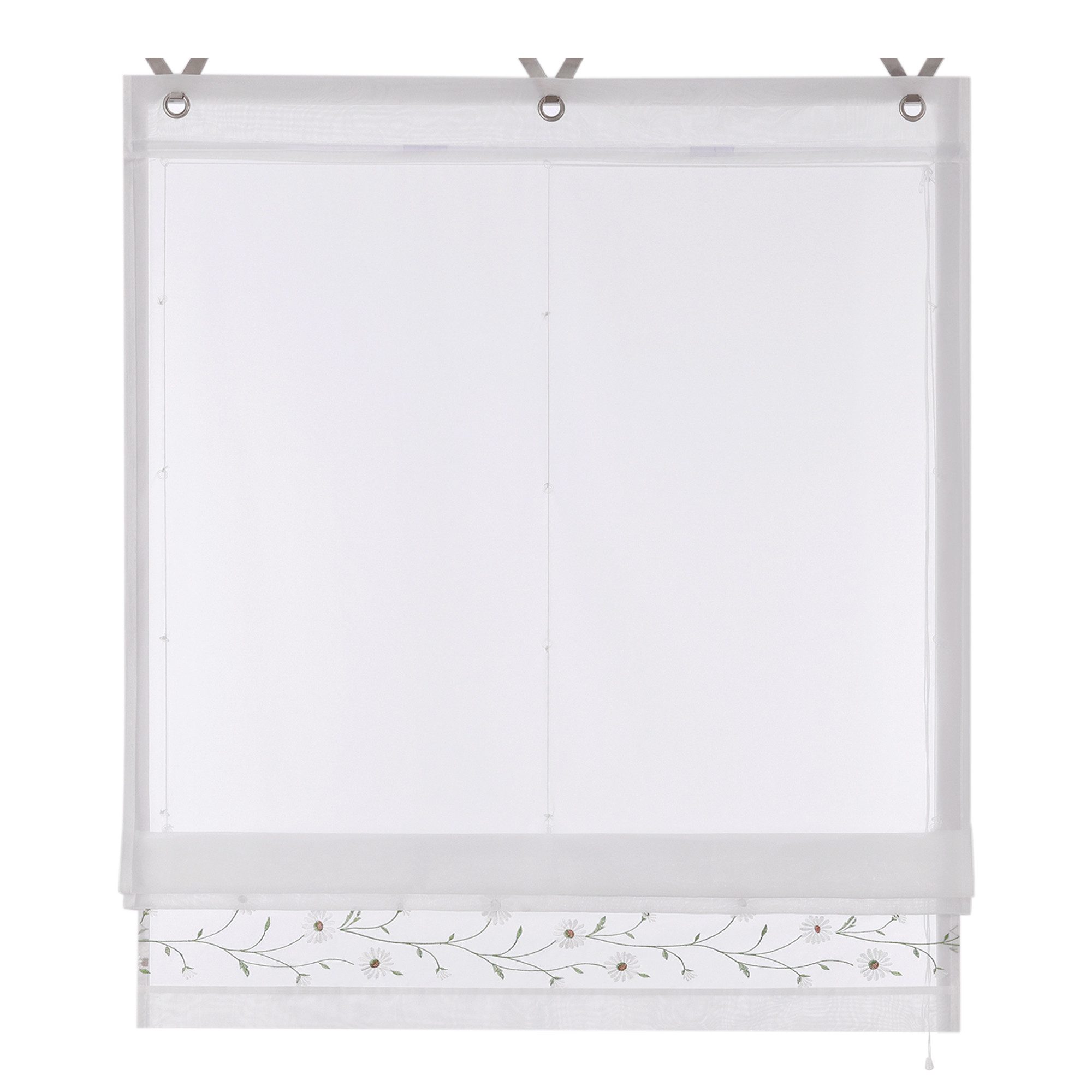 Joyswahl Raffrollo, mit Hakenaufhängung, Bestickte Gardine mit Blumen, Land günstig online kaufen