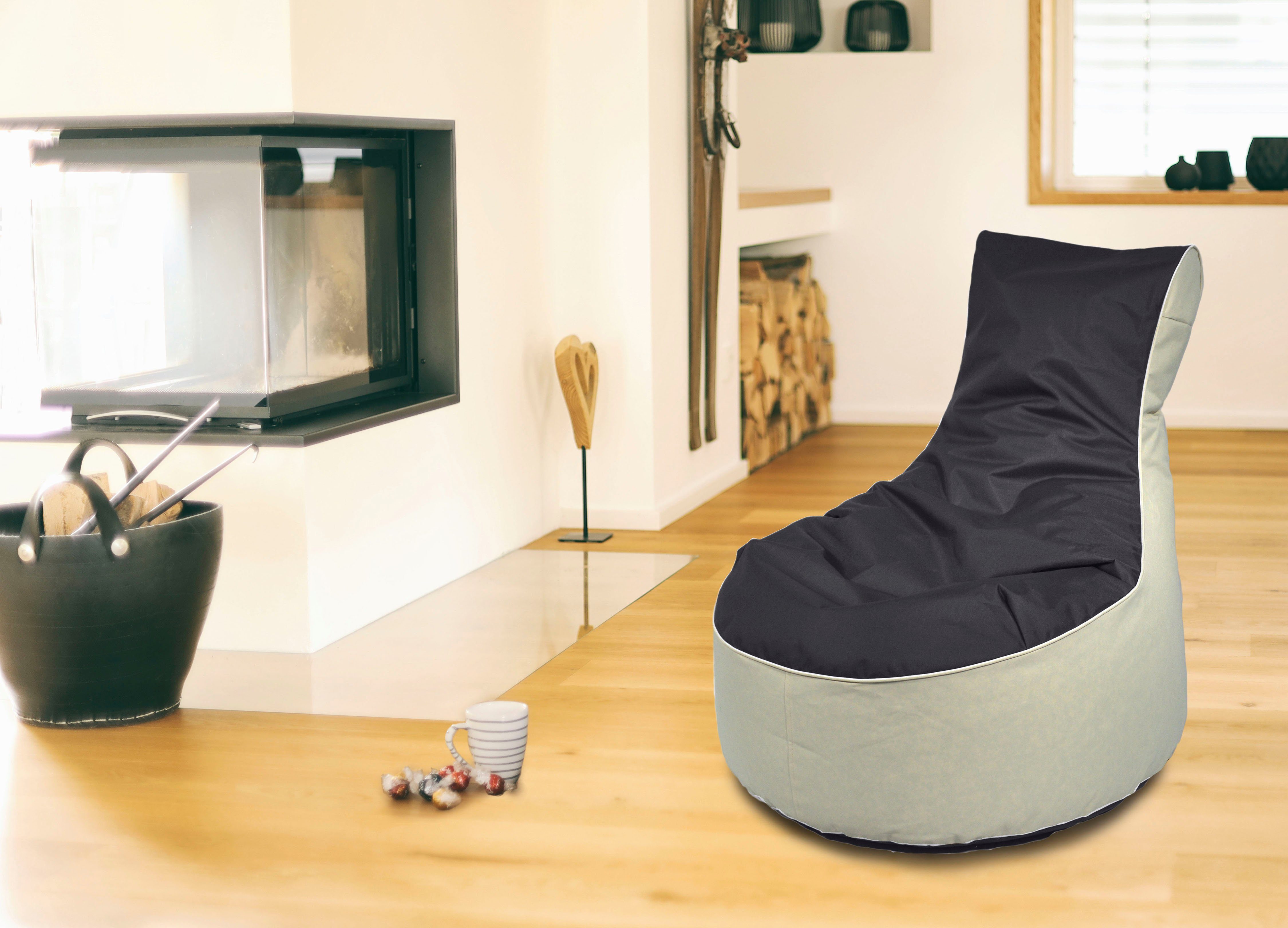 KiNZLER Sitzsack BICO (1 St), zweifarbig, mit Rückenlehne, Outdoor geeignet, Kinderzimmer