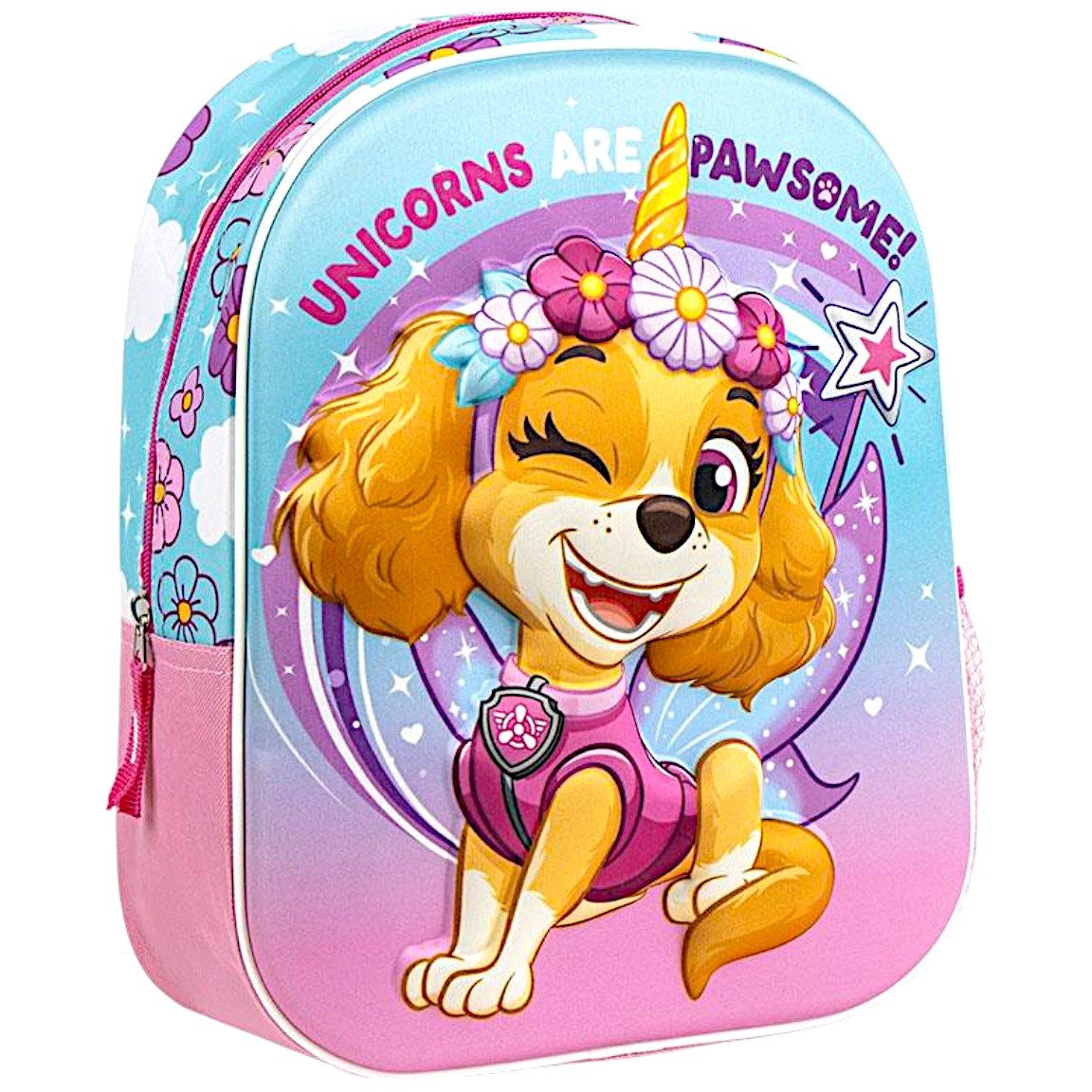 PAW PATROL Kindergartentasche Skye, 3D Kinder-Rucksack 31x25x10 cm