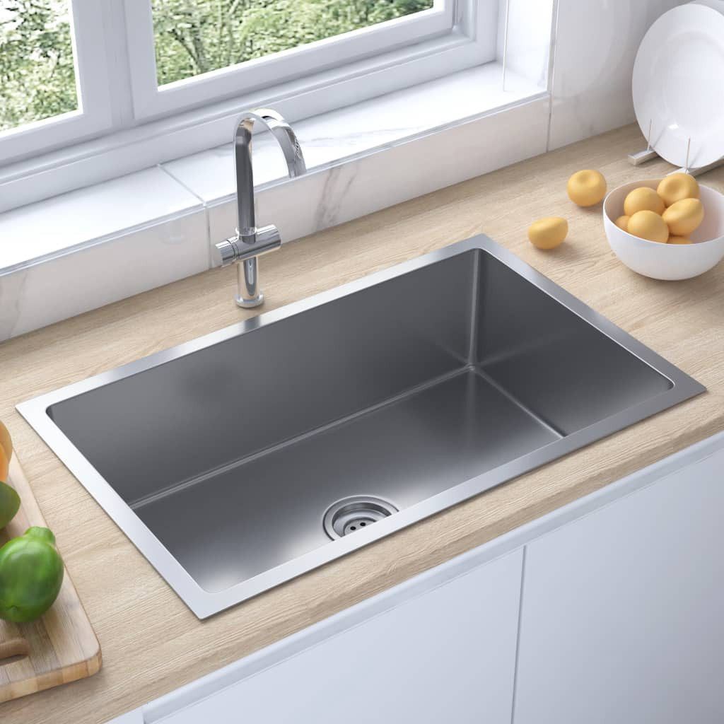 vidaXL Küchenspüle 70 x 44 x 20 cm Spüle Spülbecken Einbauspüle Küchenspüle Edelstahl Spü, 70/44 cm