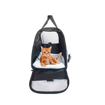 Abistab Pets Tiertransporttasche Haustiertasche für Katze und kleine Hunde bis 5,00 kg, für Auto- und Flugreisen mit ID-Tag und zusätzlichen Tragegurten