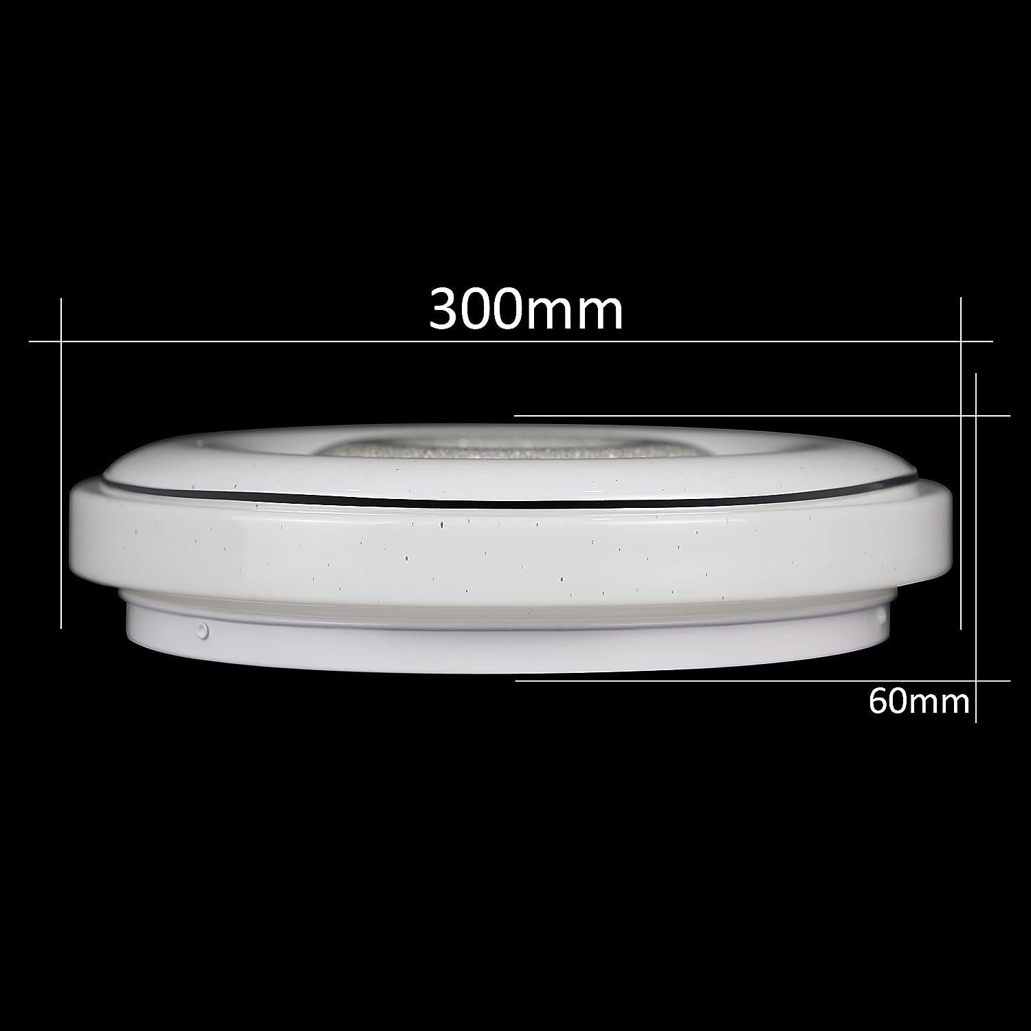 ZMH LED Deckenleuchte Dimmbar 18W Fernbedienung Rund Sternenhimmel Design, LED fest integriert