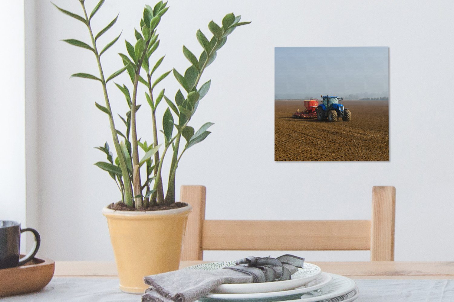 Wohnzimmer St), OneMillionCanvasses® Bilder Leinwandbild - - Nebel, Blau für Traktor Schlafzimmer (1 Leinwand