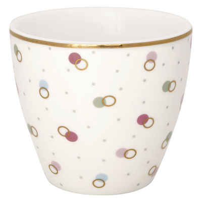 Greengate Becher Greengate Latte Cup KYLIE Weiß mit Goldrand