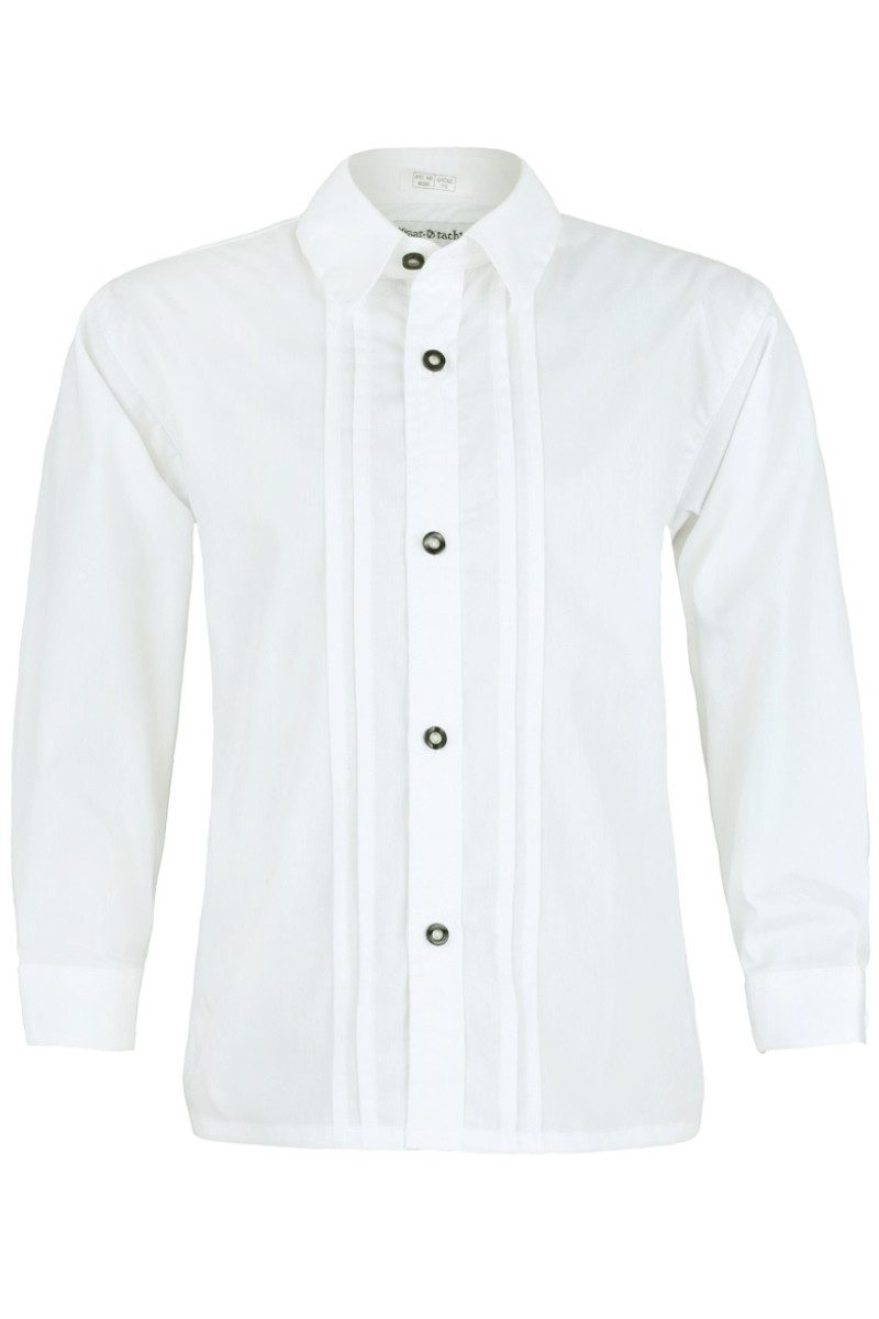 Isar-Trachten Trachtenhemd Trachtenhemd Kind - TOBI - weiß