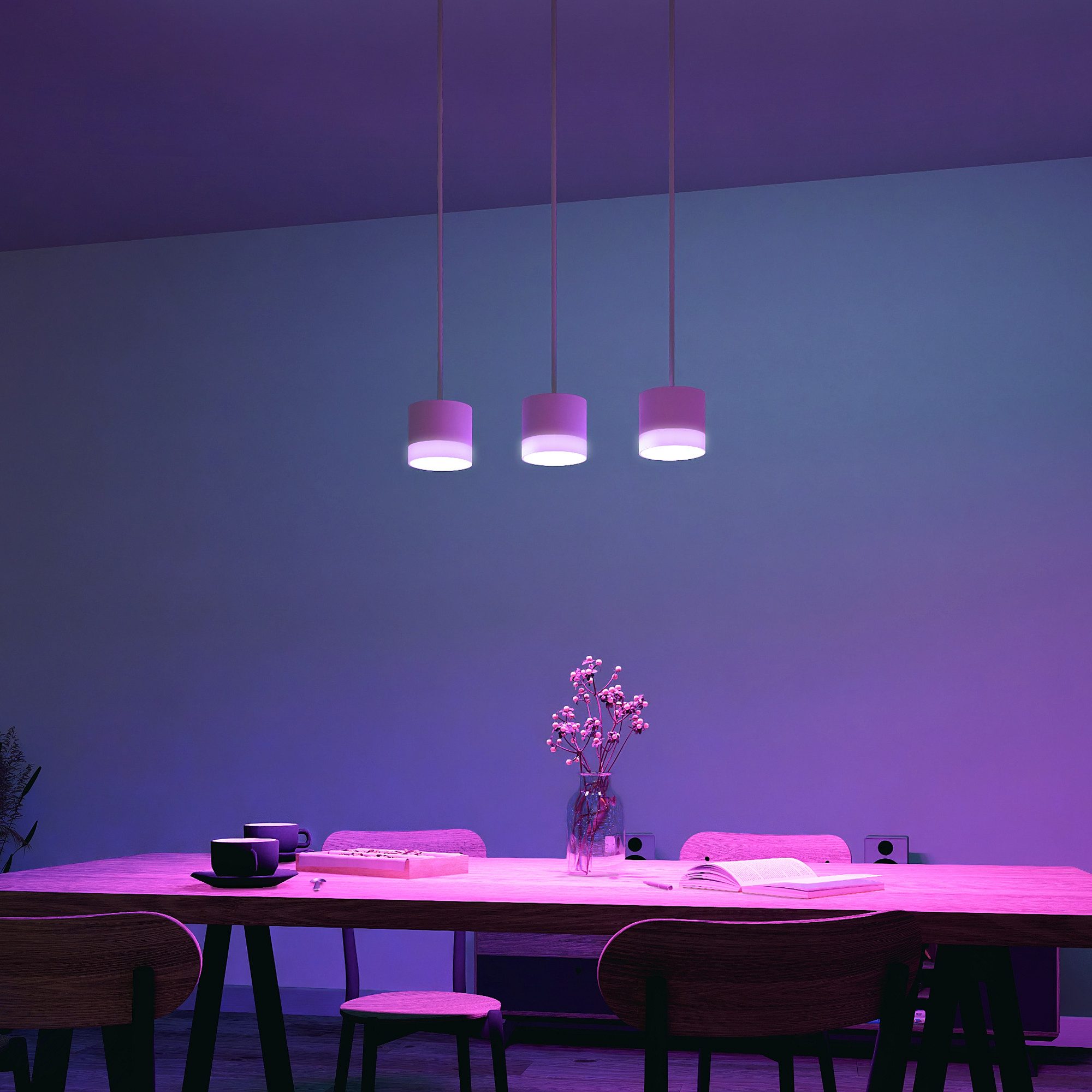 SSC-LUXon LED-Hängeleuchte VORA Pendelleuchte 3-flammig mit GX53 Smart LEDs RGB+W WiFi, Smart