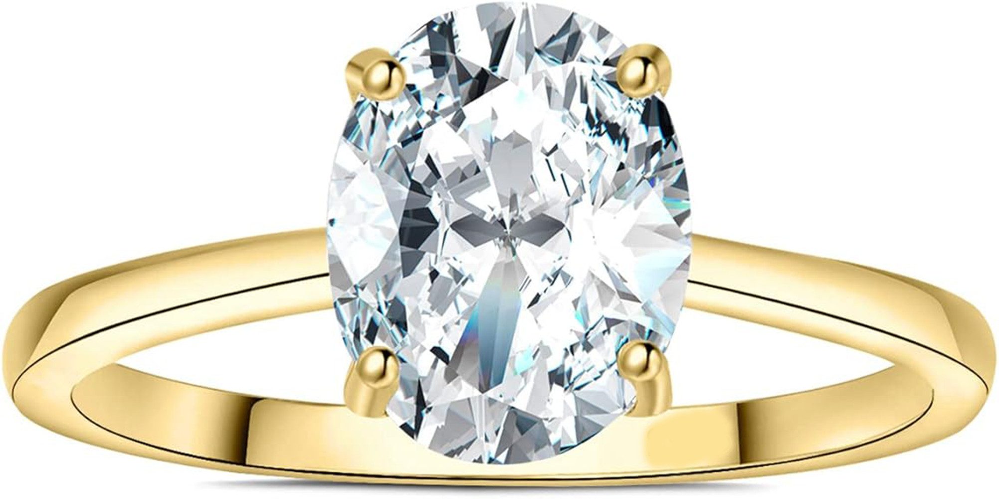 Jumpeak Diamantring Ellipse 2ct D VS1,lab grown diamant ring,verlobungsring,damen geschenk, 2EX Eheringe,liebes geschenk für sie,geschenk ideen für frau,14K Gold