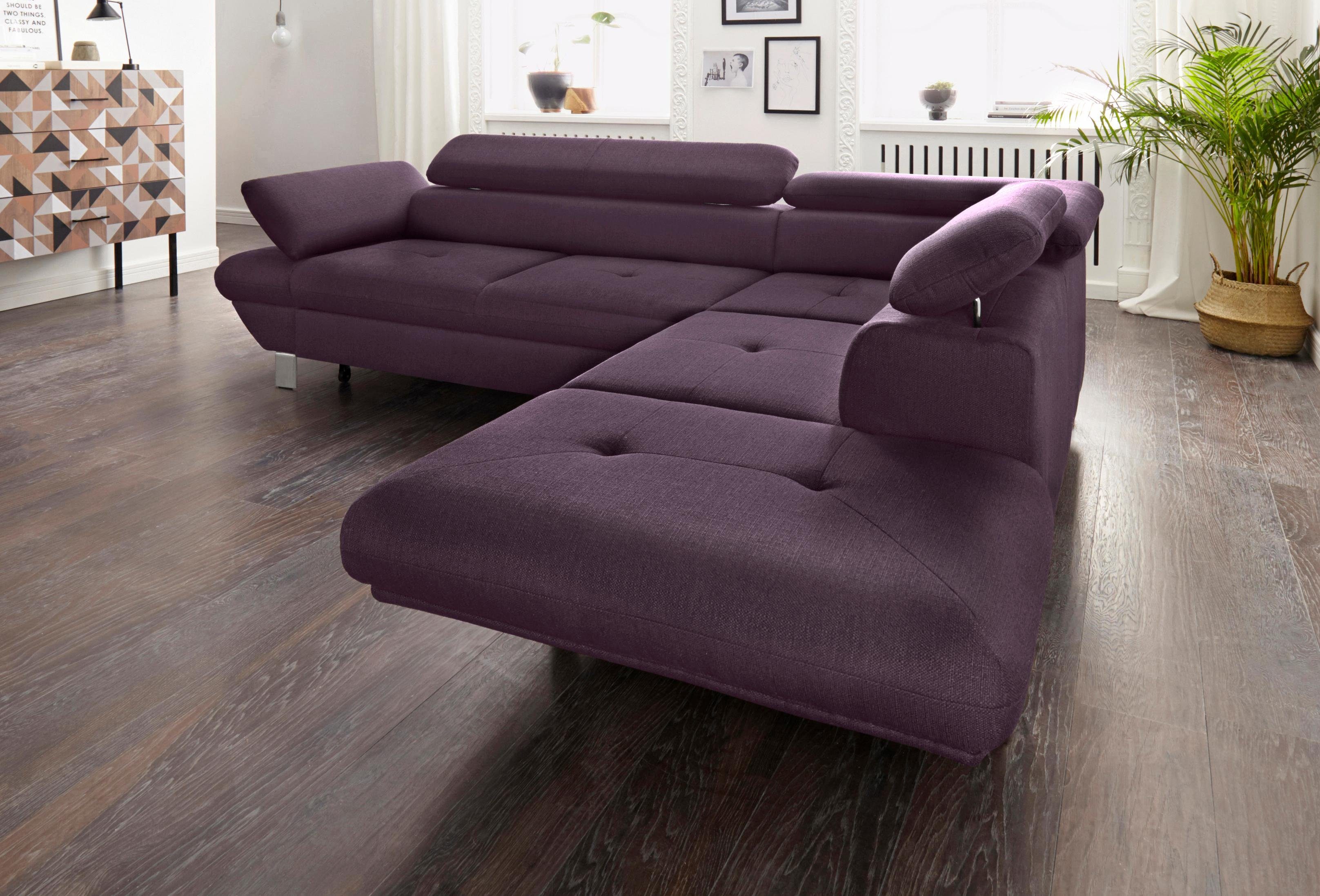 exxpo - sofa fashion Ecksofa Vinci, L-Form, wahlweise mit Bettfunktion