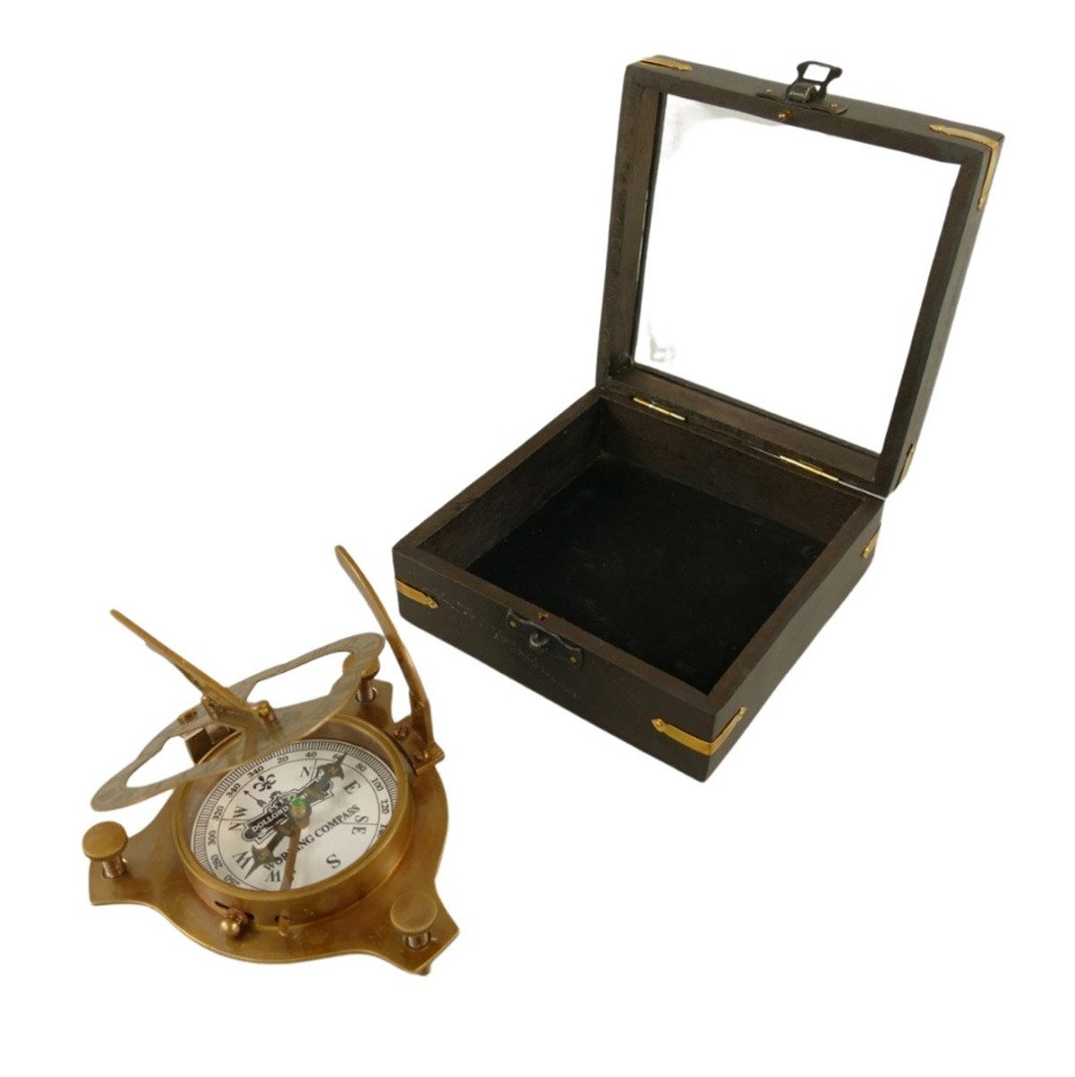 Dekoobjekt Sundial Kompass Großer maritimer Sonnenuhr Kompass