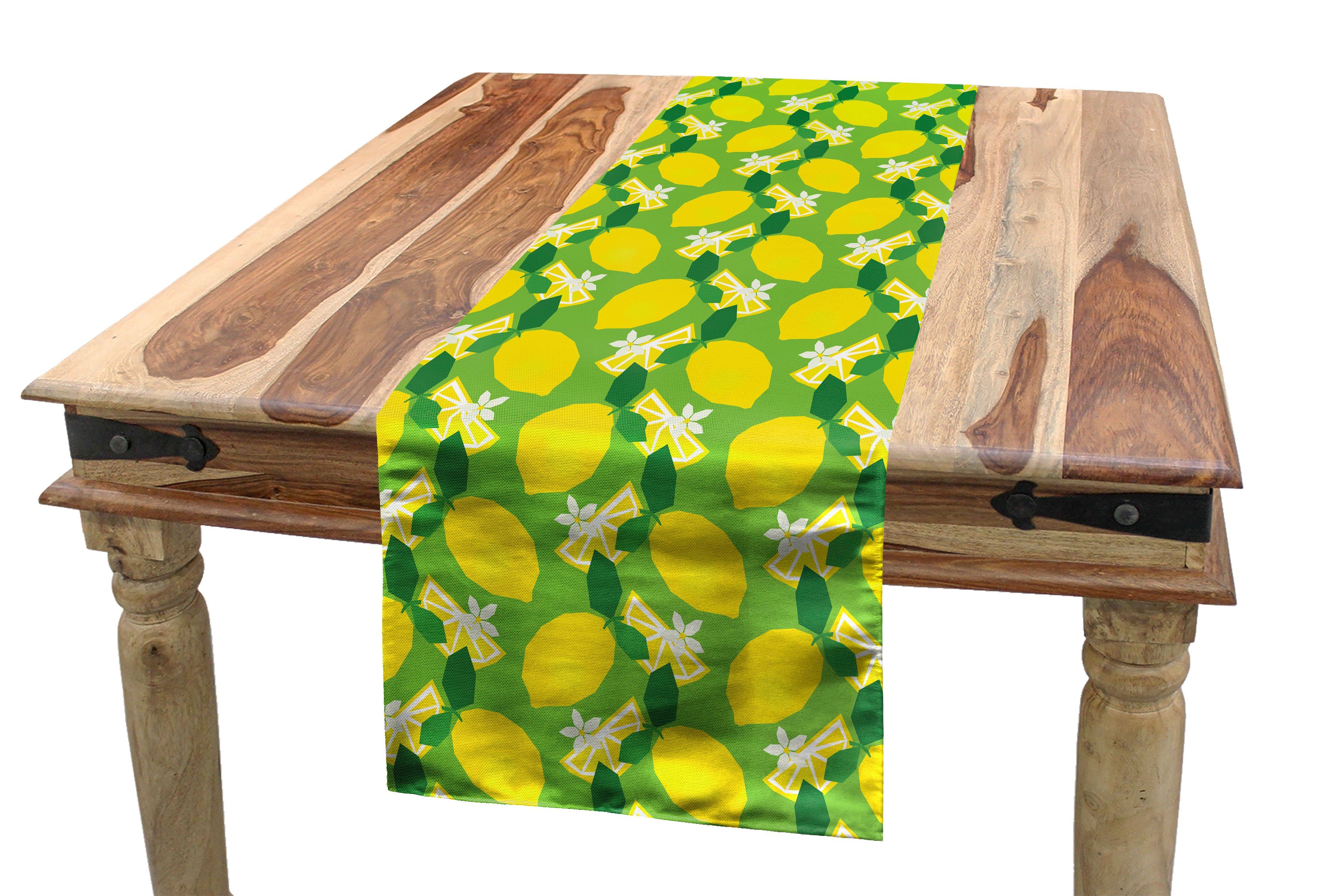 Abakuhaus Tischläufer Esszimmer Küche Rechteckiger Dekorativer Tischläufer, Zitronen Zitrusfrüchte Vibrierende Farben
