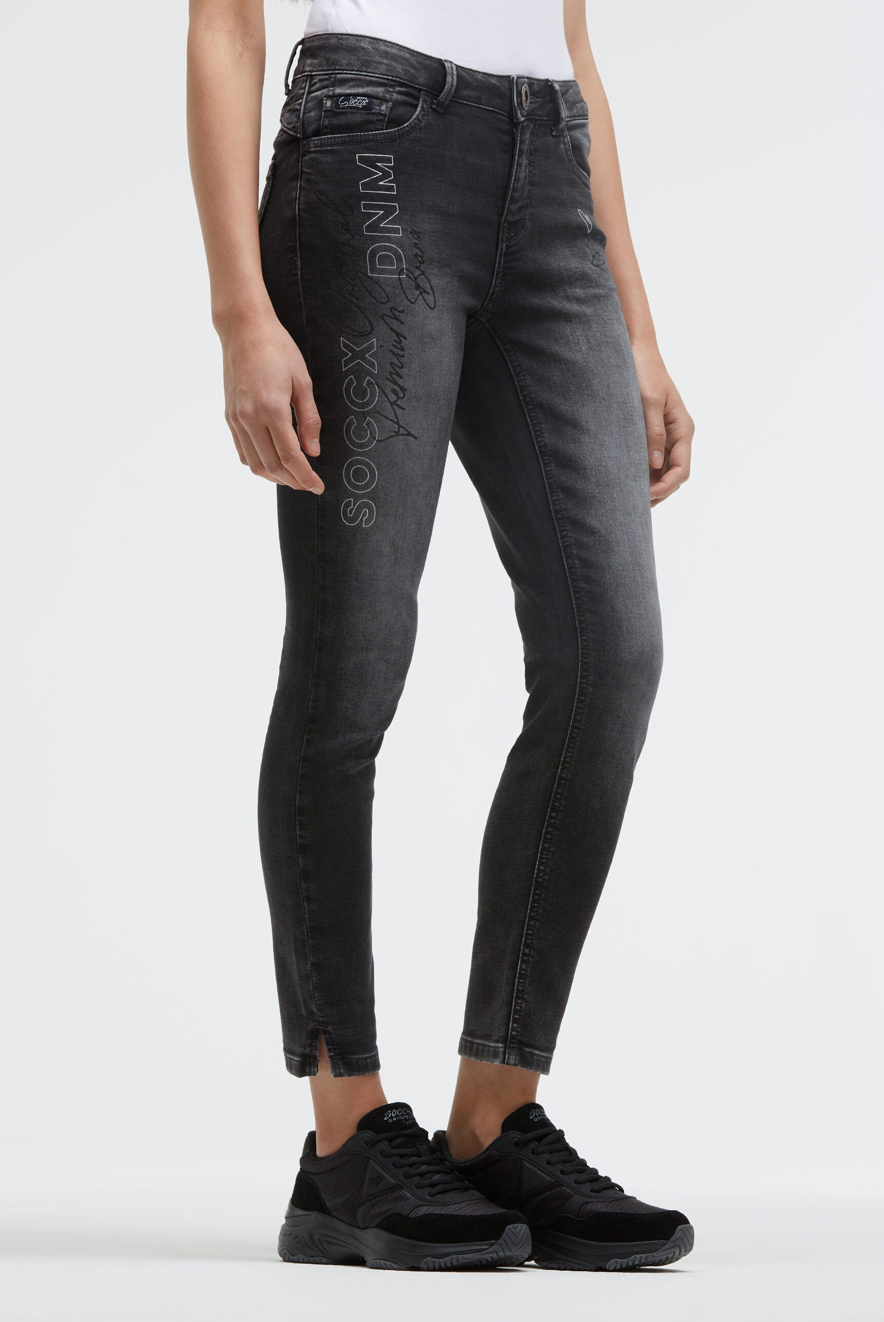 SOCCX Slim-fit-Jeans mit verkürztem Bein