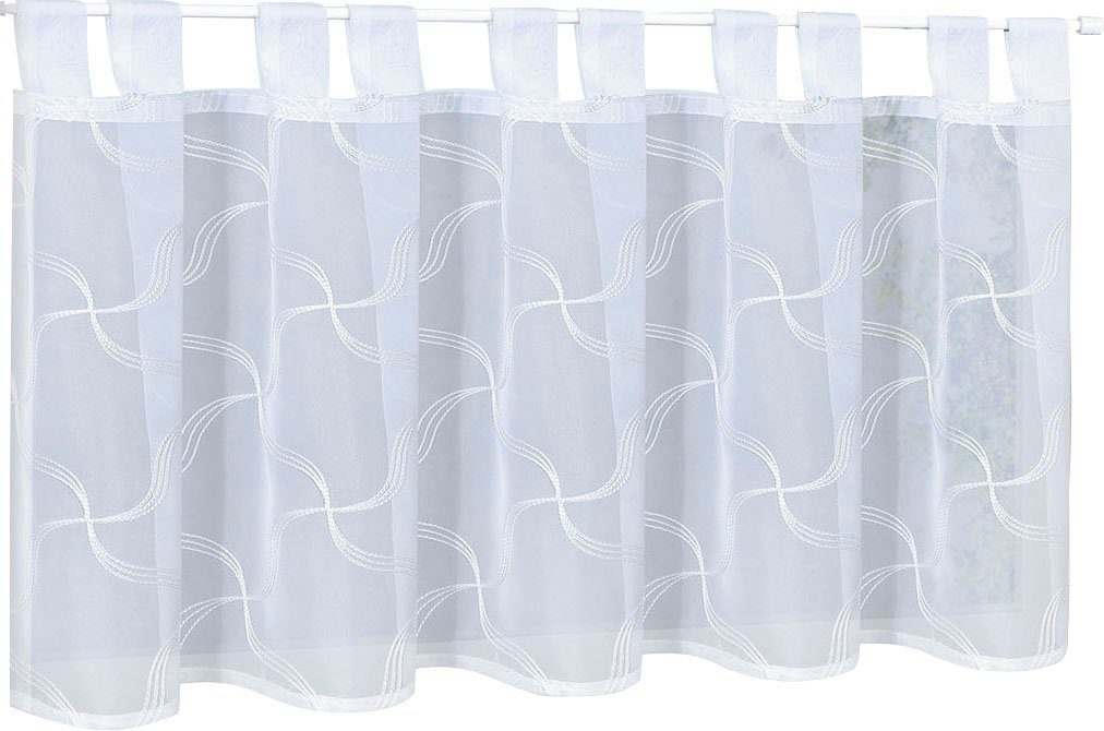 Gardine Sabina, Gerster, Voile, Schlaufen (1 St), bestickt transparent, Schlaufenpanneau