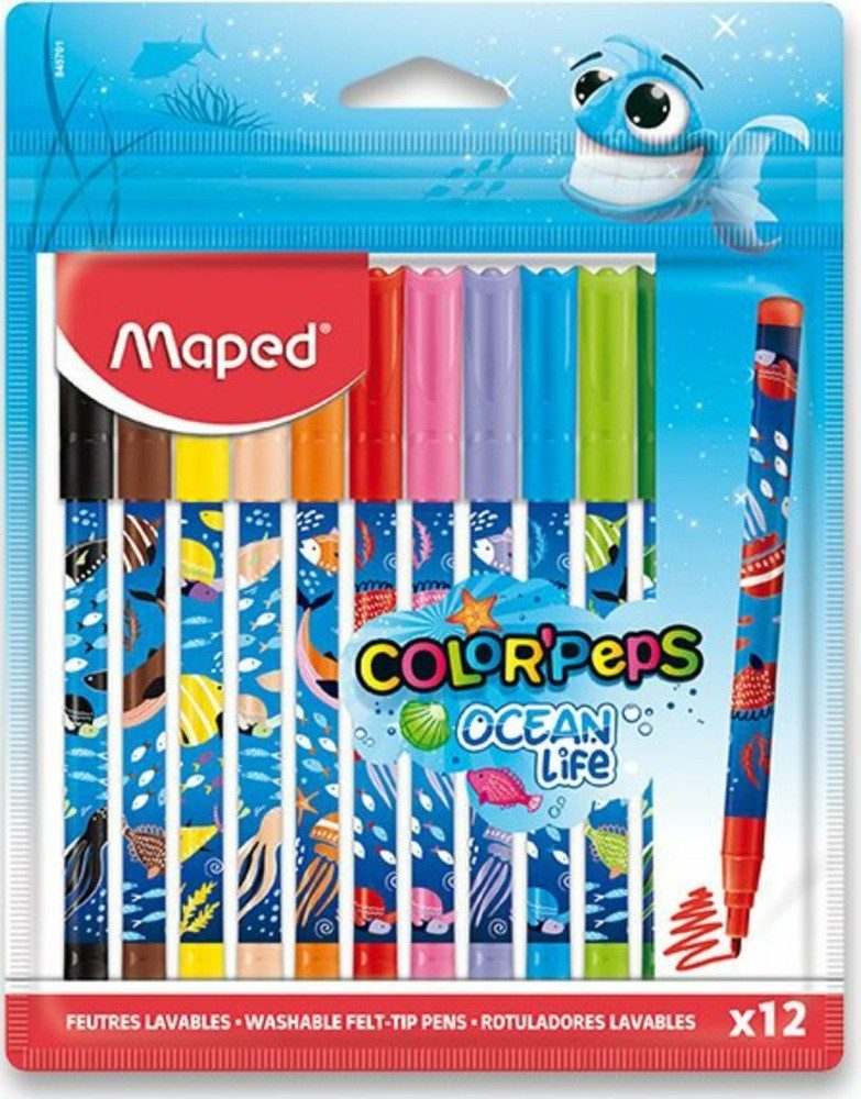 MAPED Filzstift maped Ocean Life Filzstifte farbsortiert, 12 St.