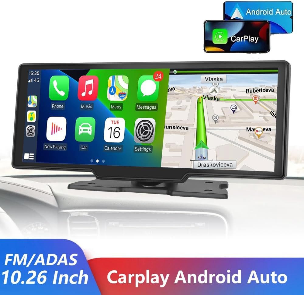 Athlix Auto Radio Multimedia Video Player Apple Car Play Bluetooth AUX USB Autoradio (Autoradio 10,26" Full HD, Breite Kompatibilität, Sprachsteuerung) – Bild 2 von 5