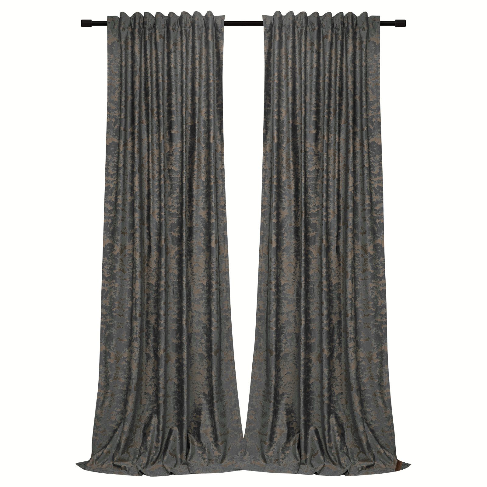 Rosnek Vorhang Samt, Golddruck, thermisch isoliert, für Wohnzimmer Schlafzi günstig online kaufen