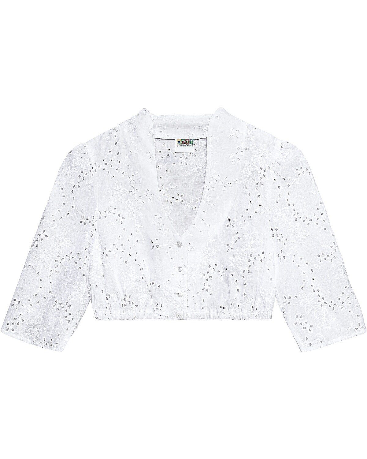 Dirndlbluse V-Dirndlbluse mit Lochspitze
