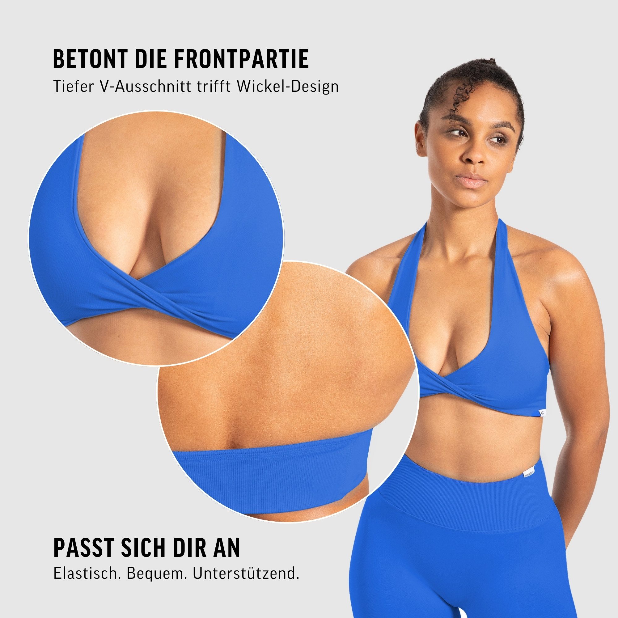 Smilodox Sport-BH Myrah Twisted, Shaped Fit Wickel-V-Ausschnitt & offener Rücken Yoga Bra, elastisches Funktionsmaterial, Ohne Bügel, Alltag & Gym – Bild 5 von 5