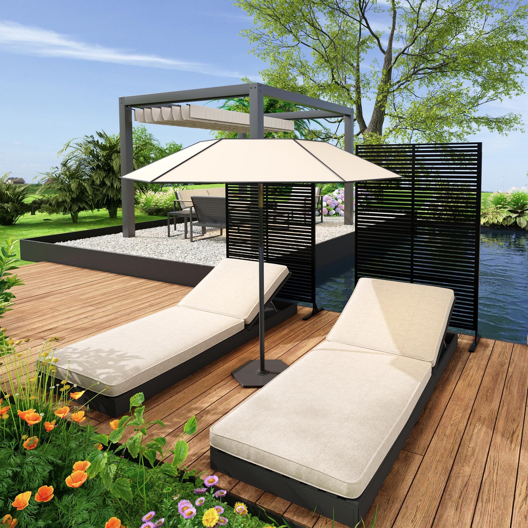 GarveeMore Paravent Metall Privatsphäre Bildschirm Outdoor Dekorative Privatsphäre Zaun – Bild 2 von 5