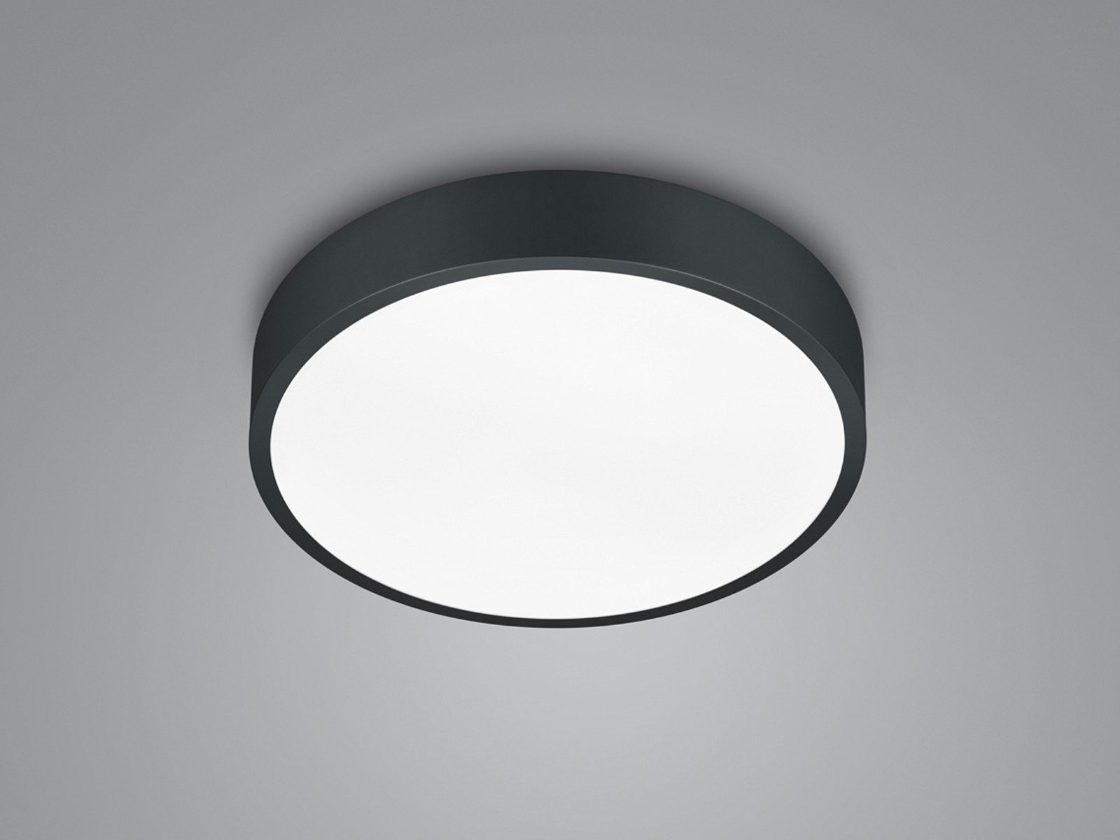 TRIO Leuchten LED Deckenleuchte, LED fest integriert, Warmweiß, Neutralweiß, Deckenbeleuchtung flach aus Metall auch zur Wandmontage geeignet Ø31cm