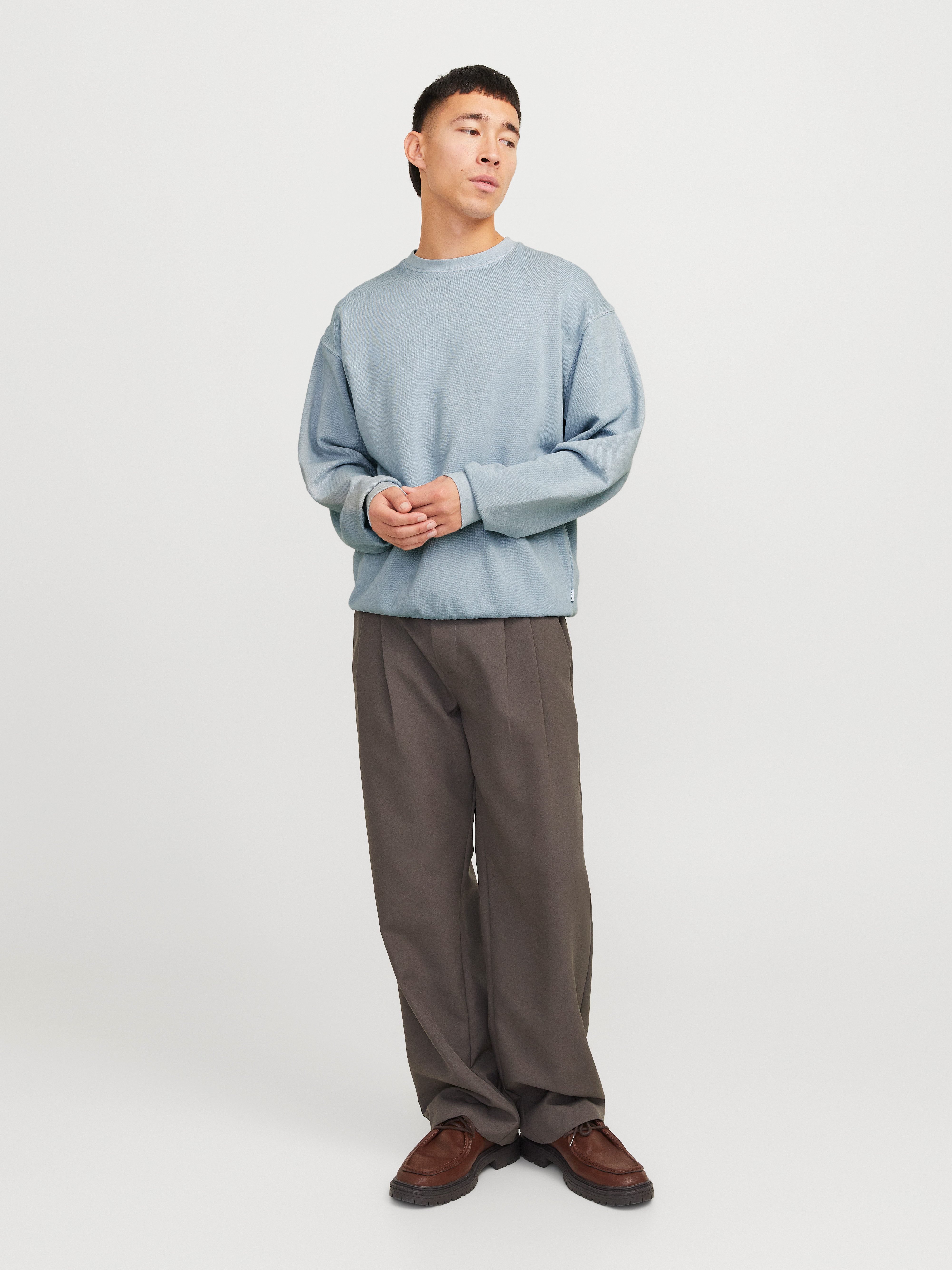 Jack & Jones Sweatshirt JJECHARGE FADED SWEAT CREW NECK NOOS mit Rippbündchen