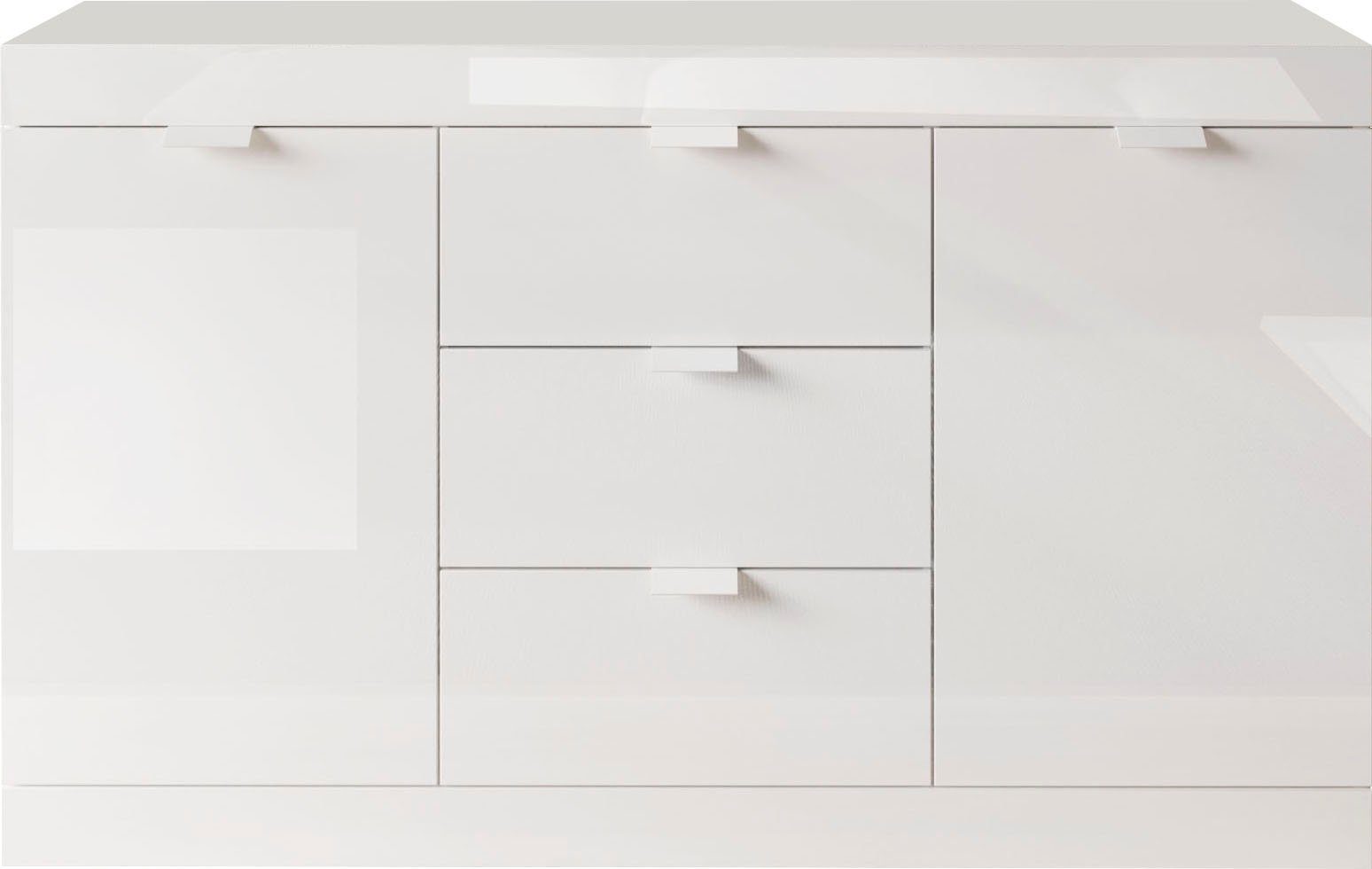 INOSIGN Sideboard "Slim", Breite 136 cm, weiß Hochglanz Lack günstig online kaufen