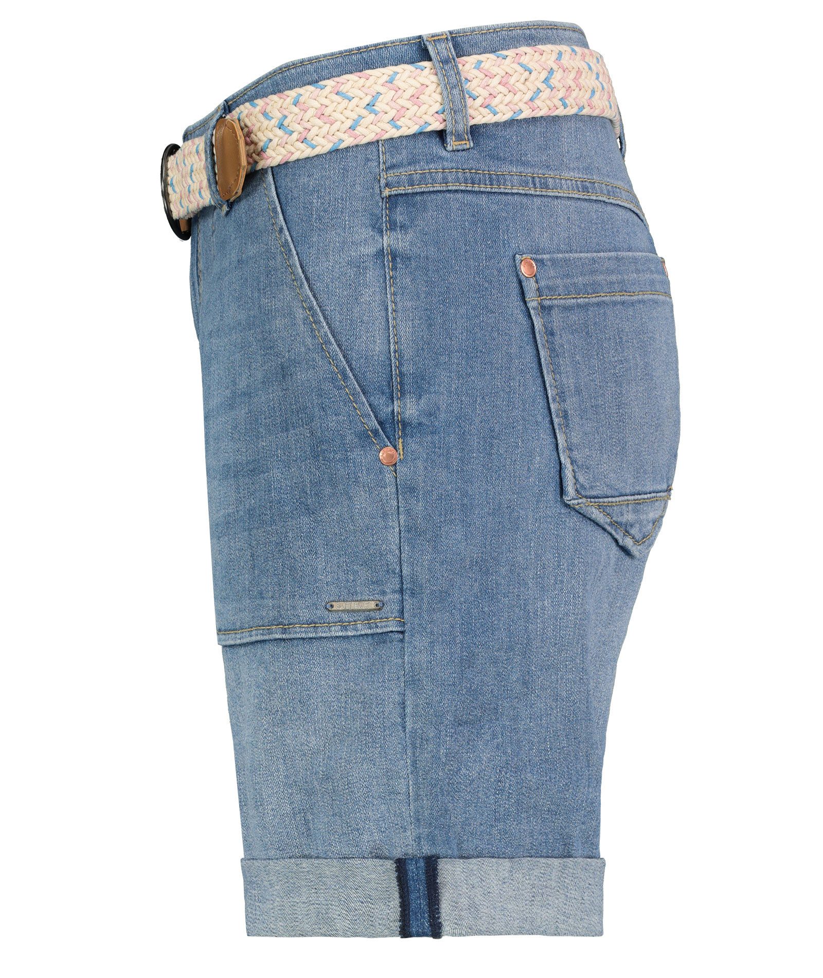 SUBLEVEL Shorts Damen Jeans Bermudas kurze Hose Baumwolle Sommer Stoff
