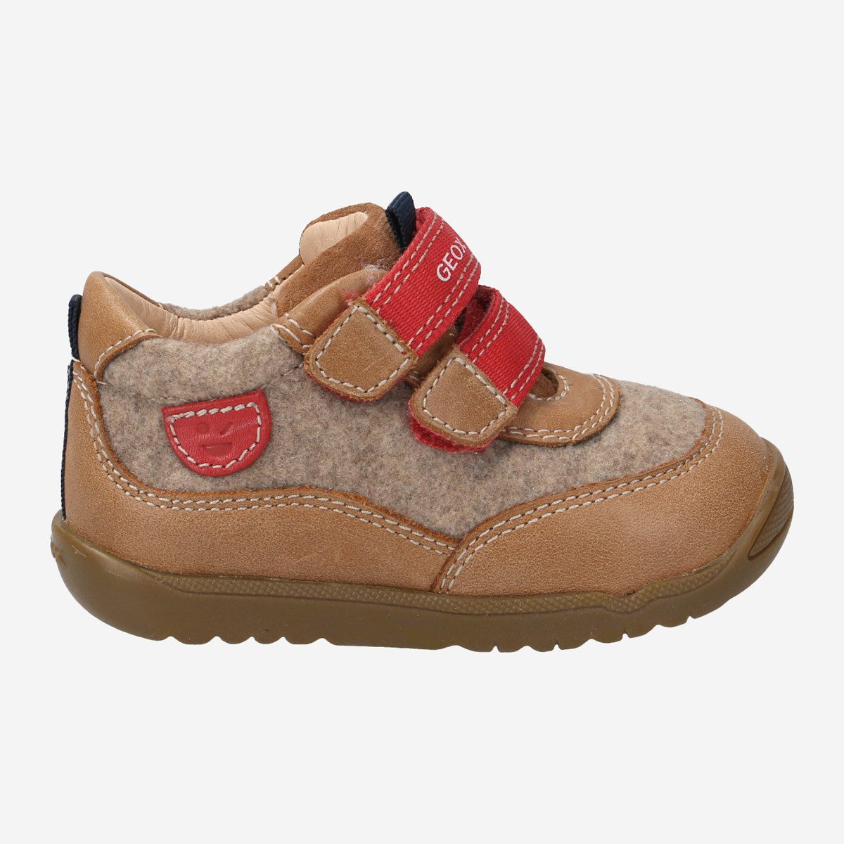 GEOX MACCHIA, Klett in Braun für Kinder Klettschuh