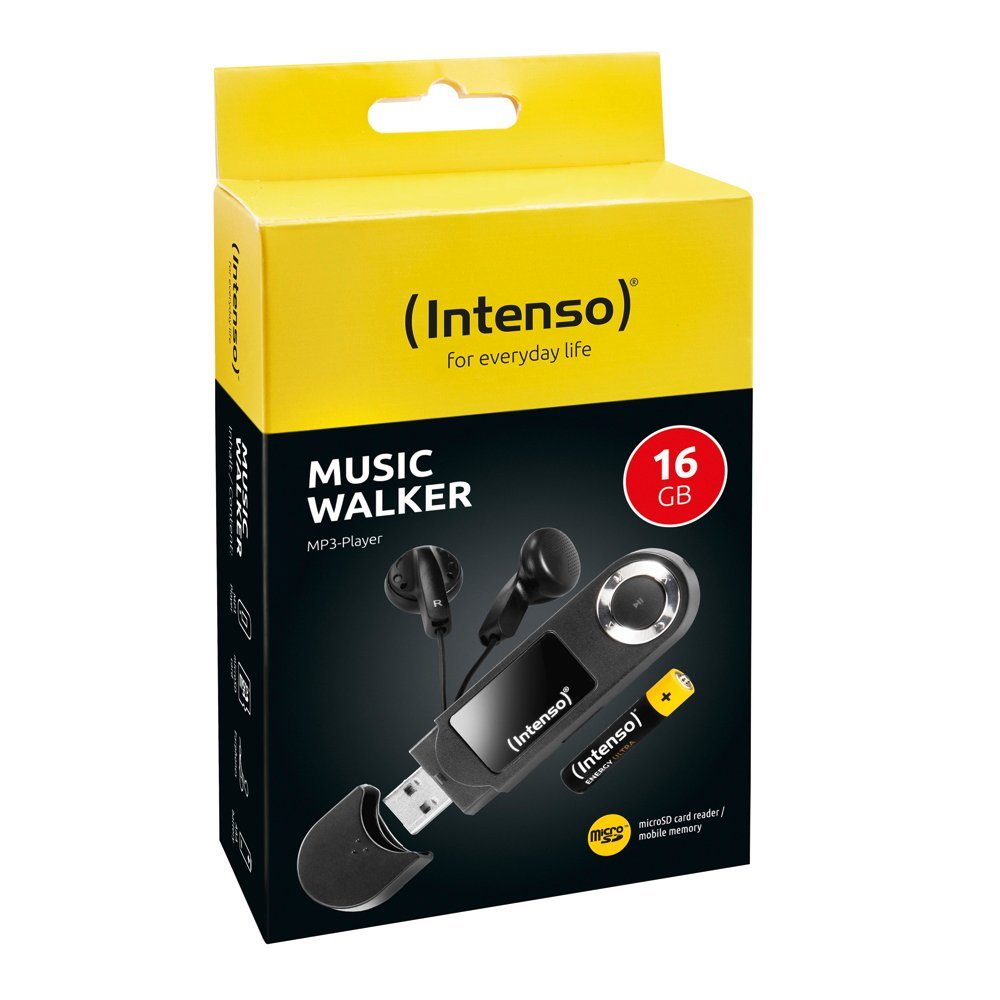 Intenso Intenso MP3 Player Music Walker 16GB Display Batteriebetrieb schwarz MP3-Player
