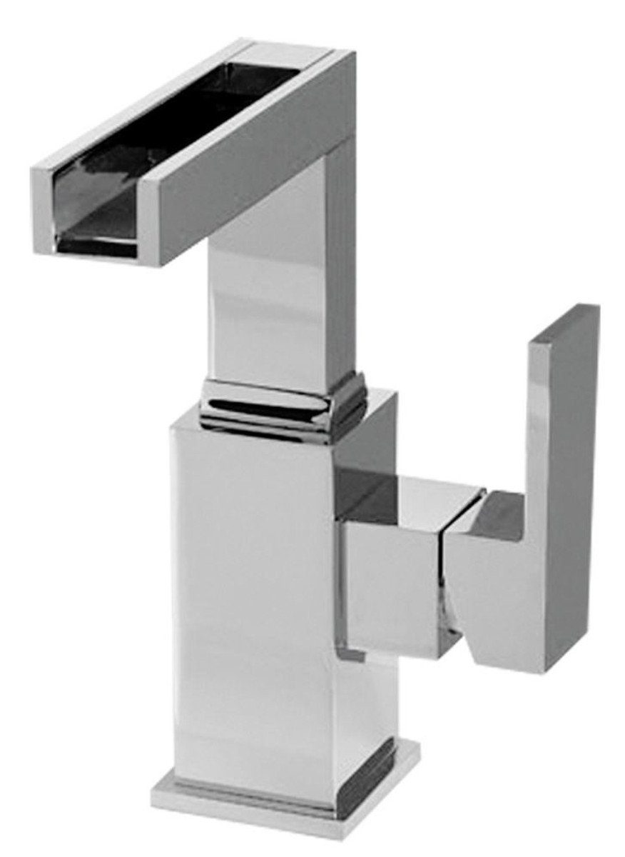 Casa Padrino Waschtischarmatur Luxus Badezimmer Waschtischarmatur Silber H. 18,8 cm - Einhand-Waschtischbatterie mit Wasserfall-Auslauf