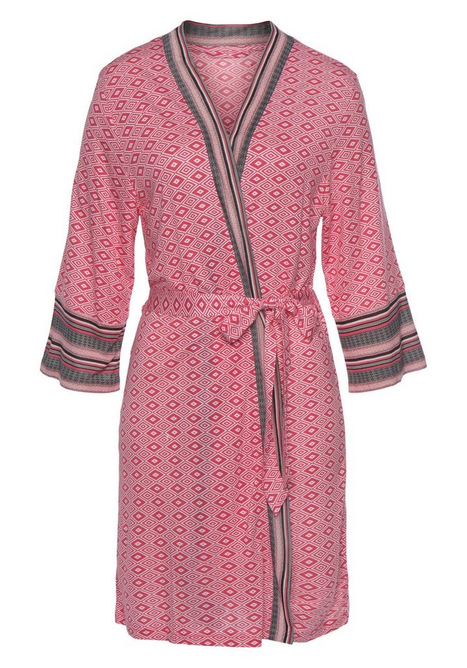 Vivance Dreams Kimono, Kurzform, Single-Jersey, Kimono-Kragen, Gürtel, in  schönem Ethno-Design