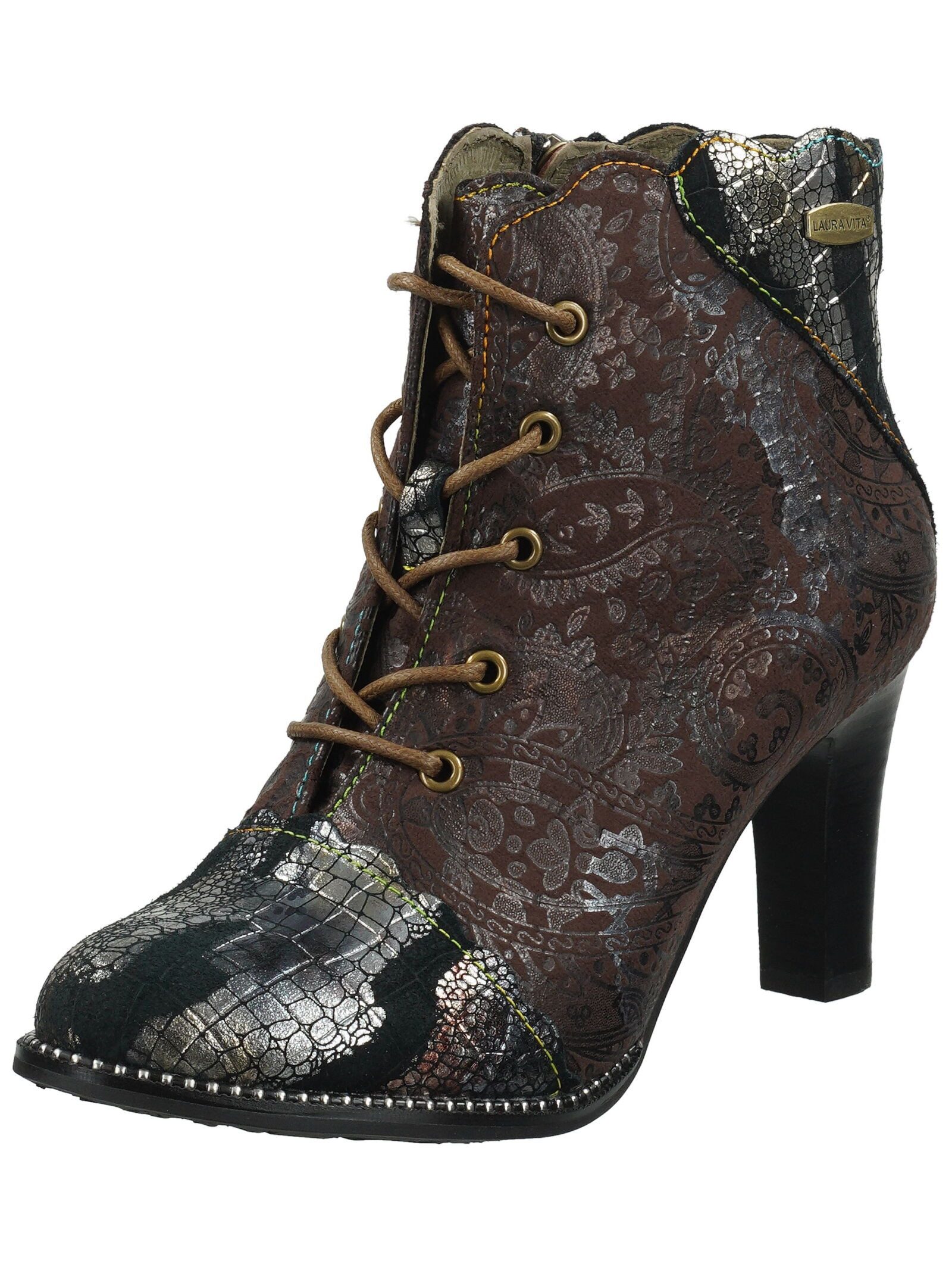 LAURA VITA Stiefelette Leder/Textil Schnürstiefelette