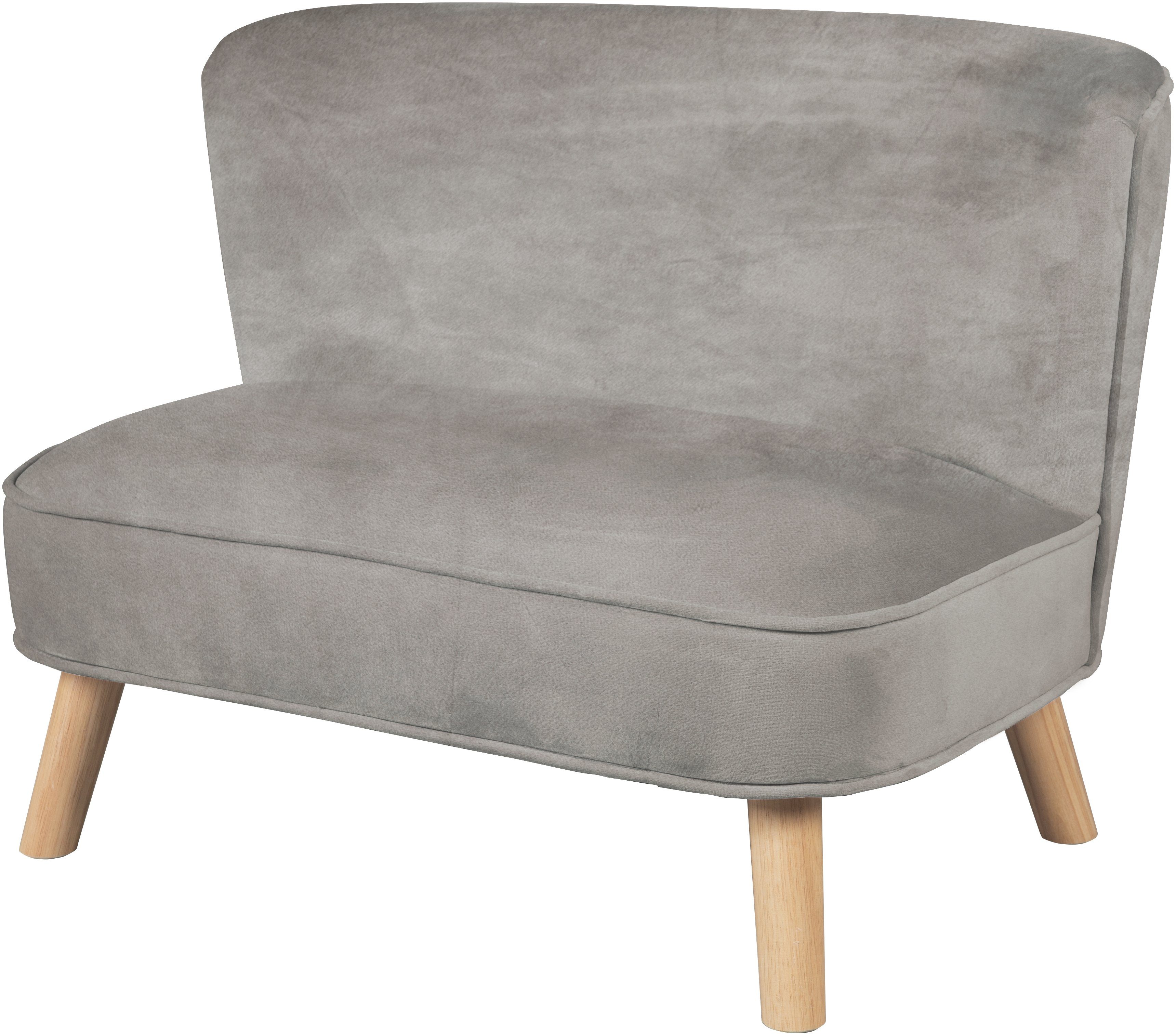 roba® Sofa Lil Sofa, silbergrau mit Holzfüßen