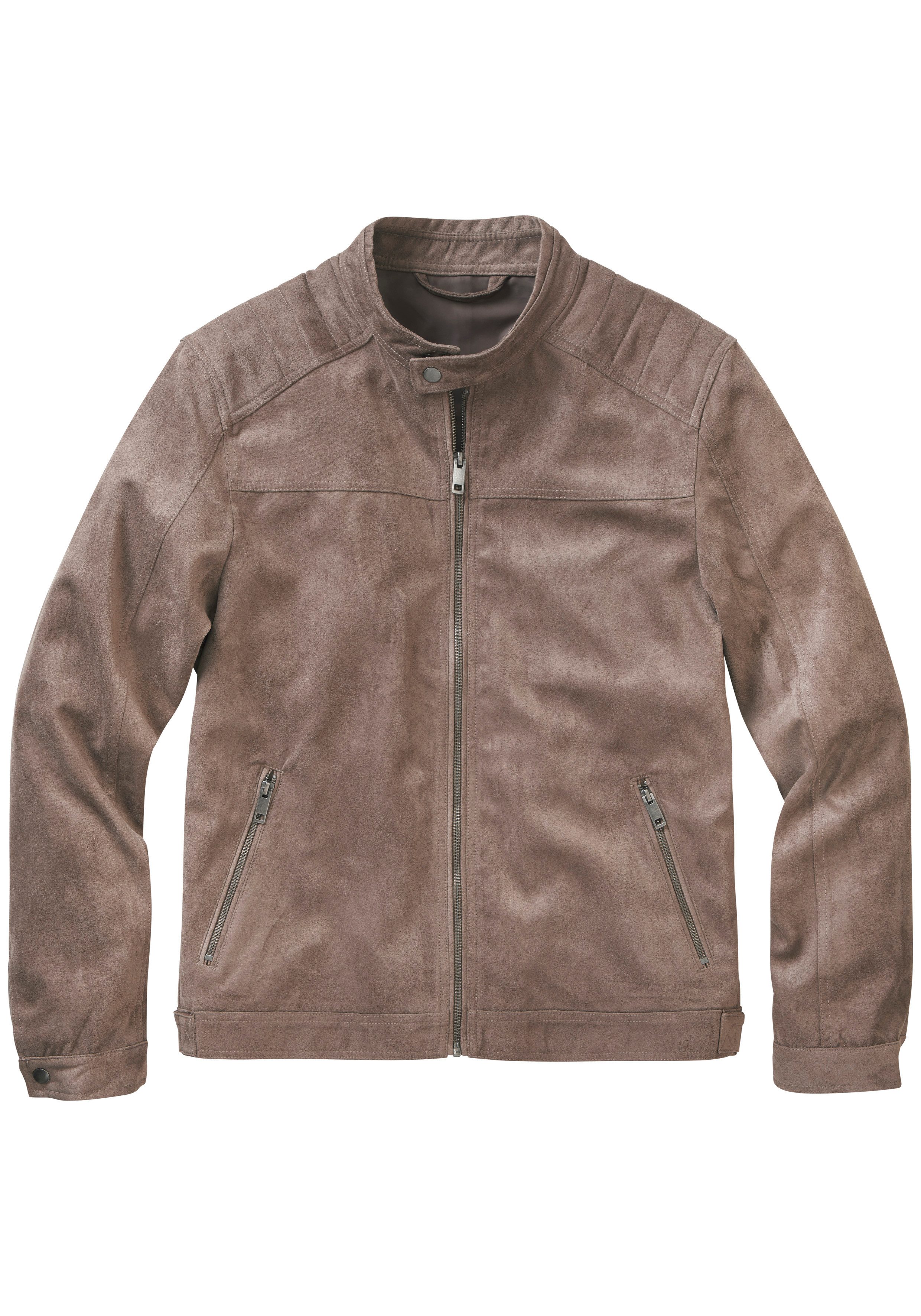 John Devin Bikerjacke, Überjangjacke in Veloursleder-Optik Schultern mit typischer Absteppung. € 69,99, (€ 69,99 pro 1 Stk).