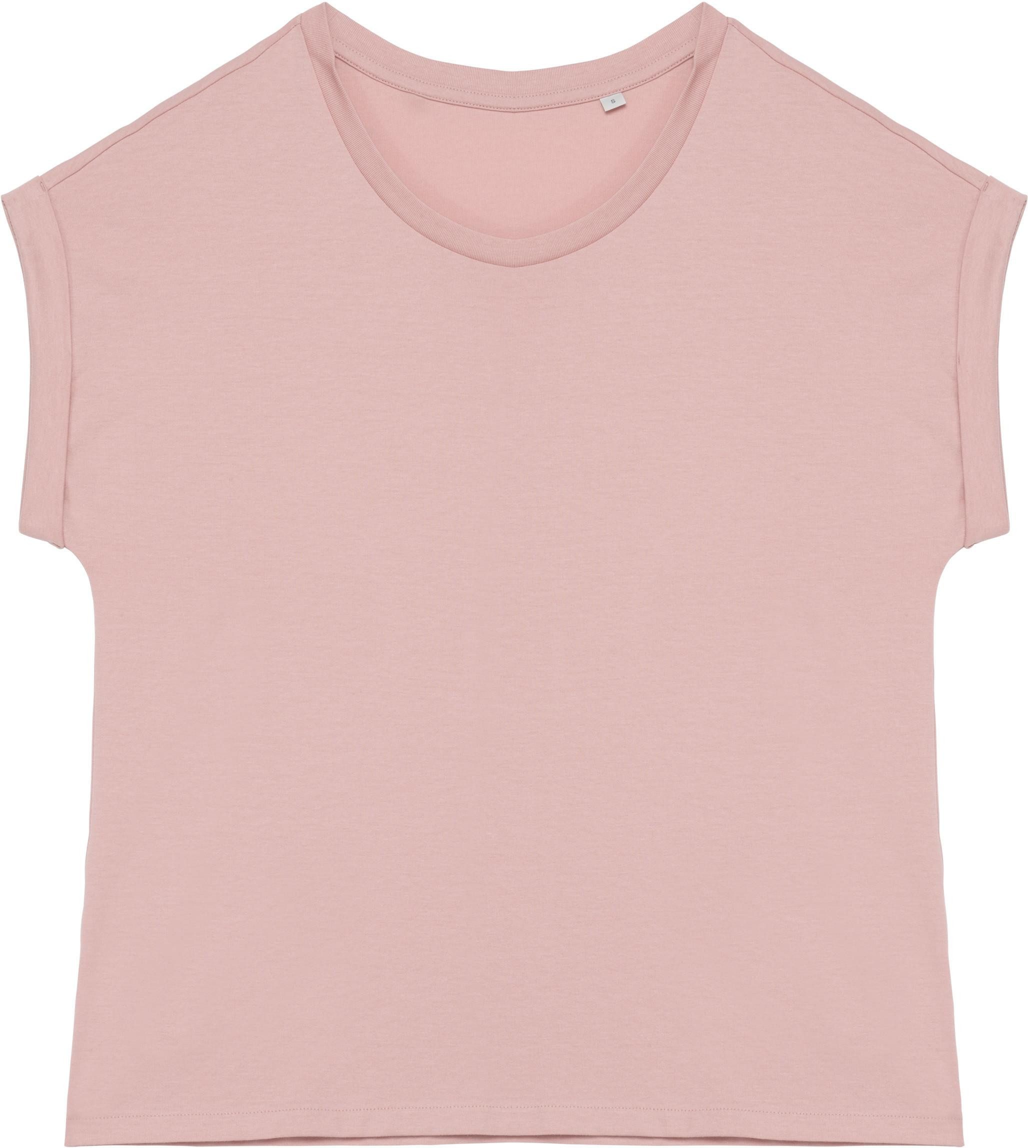 Native Spirit Rundhalsshirt Umweltfreundliches Damen-T-Shirt mit Reversärmeln